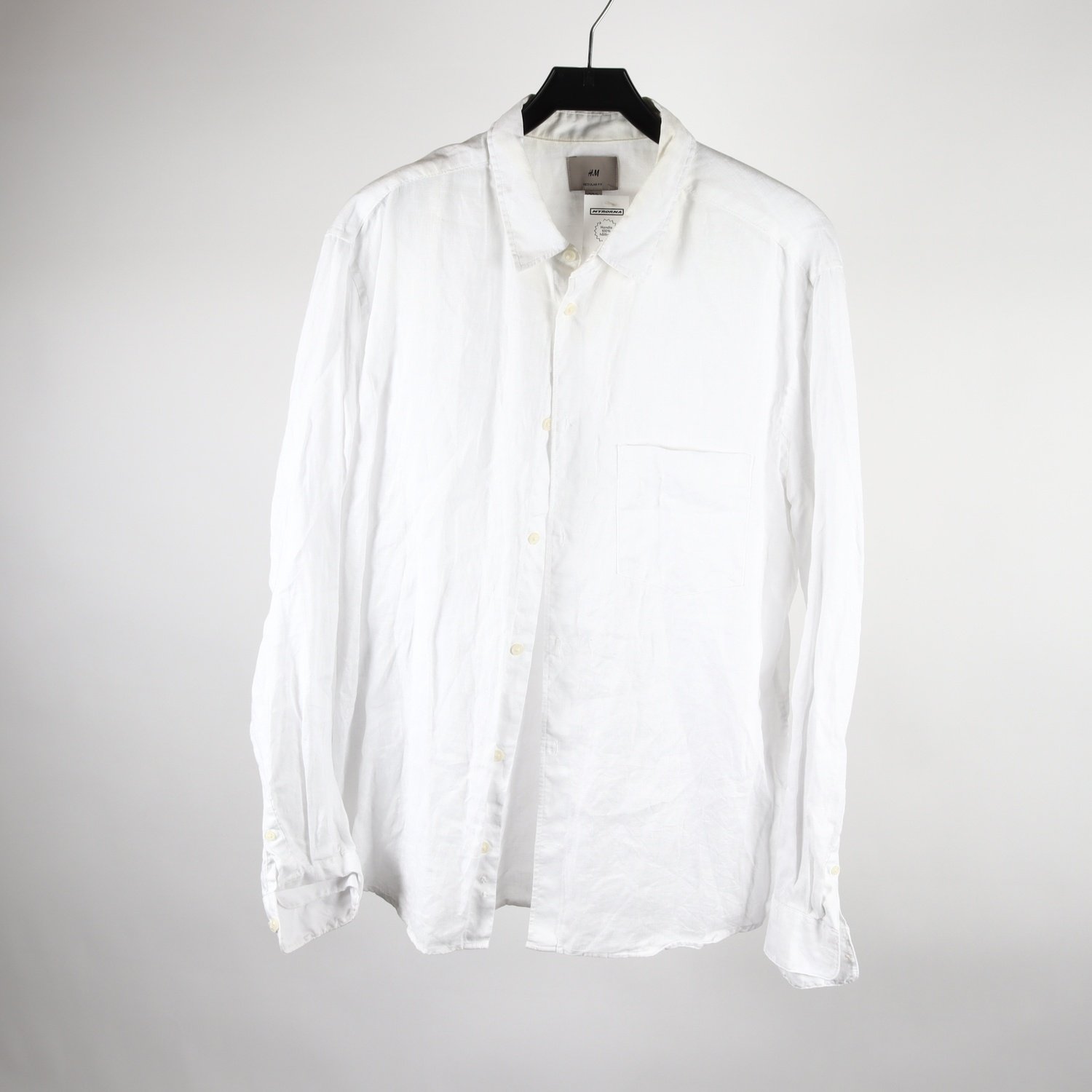 Skjorta, H&M, vit, lin, stl. XL