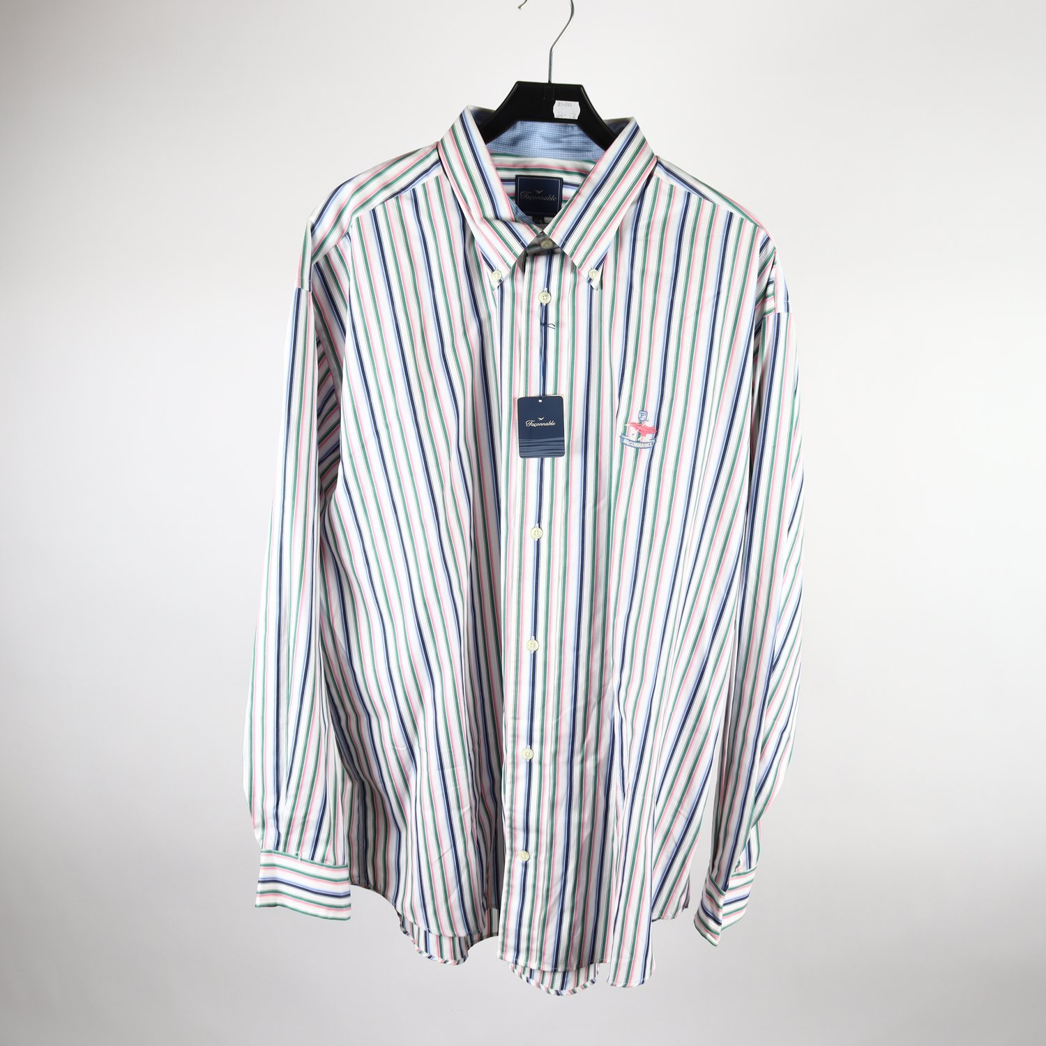 Skjorta, Faconnable, randig, vit, stl. XXXL