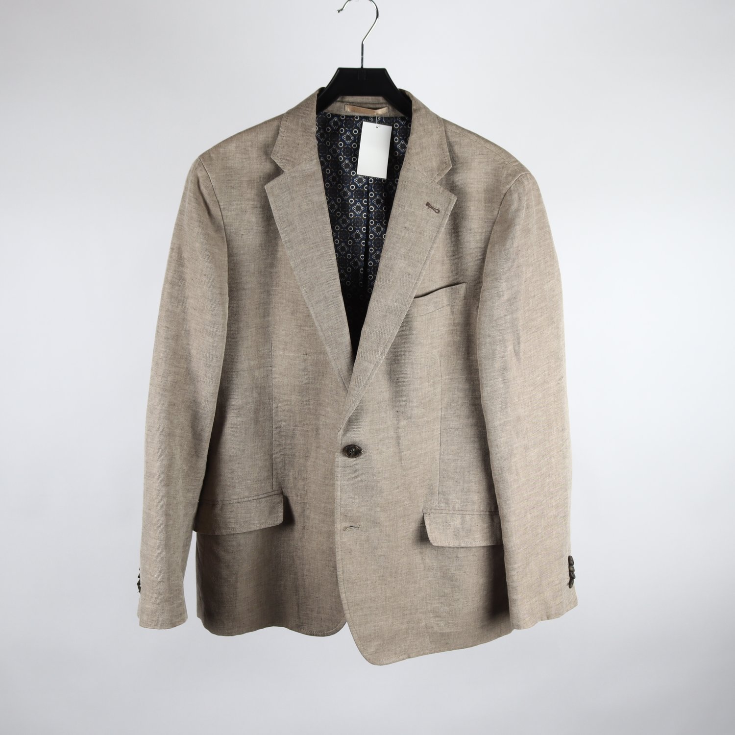Kavaj, Dressman, beige, lin, bomull, stl. 54