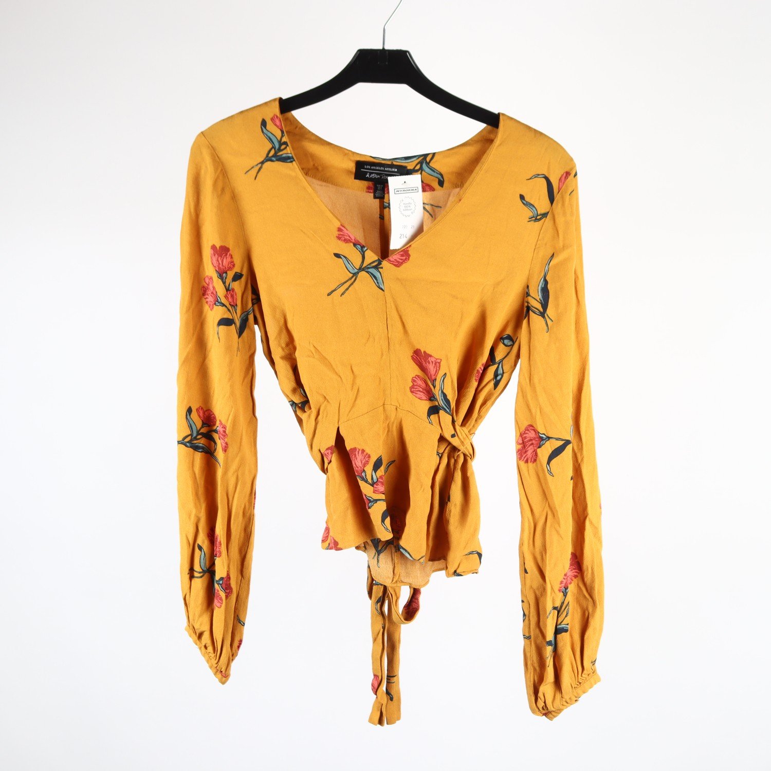 Blus, & Other Stories, senapsgul, mönstrad, stl. 34