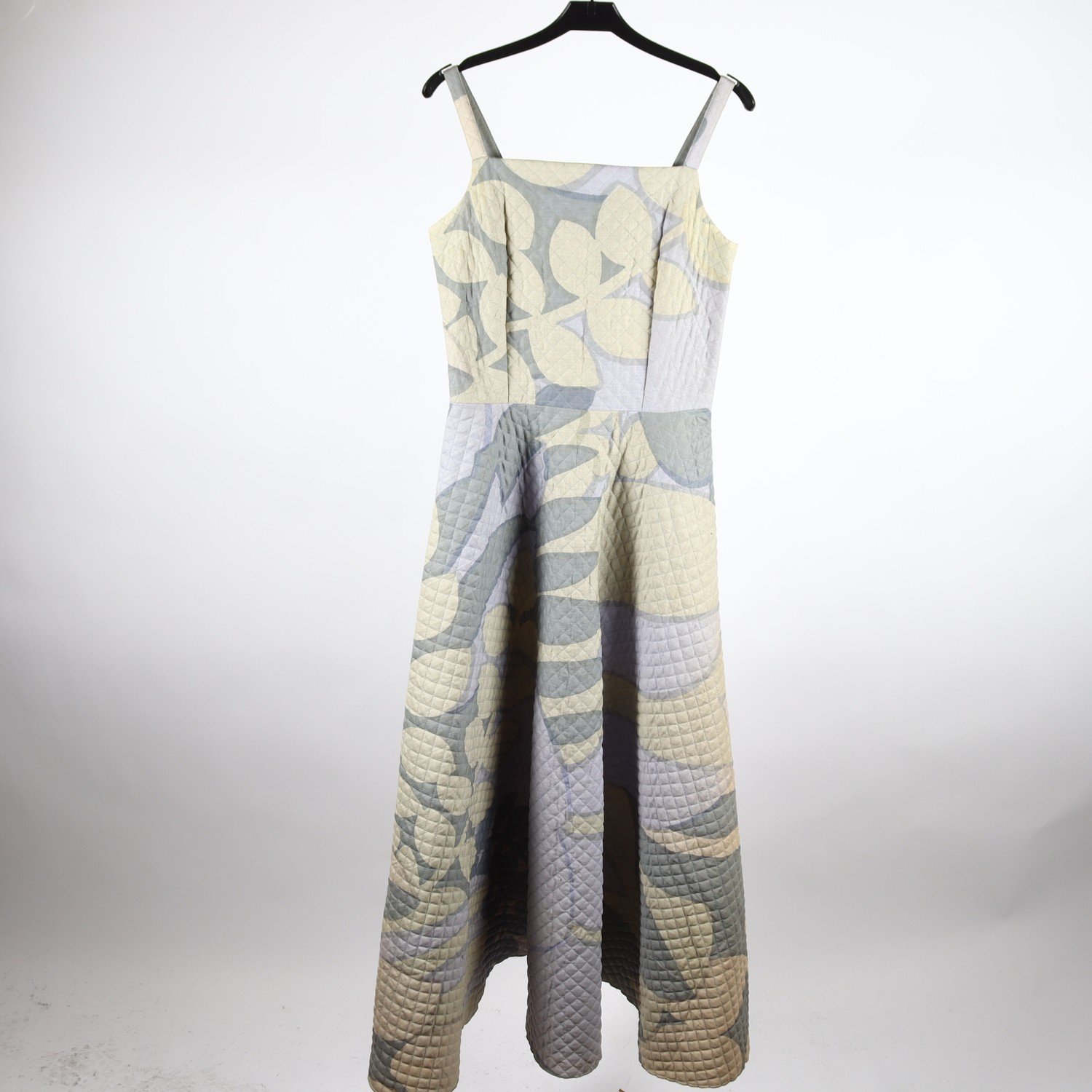 Klänning, Marimekko, grön, blå, quiltad, retro, stl. 38