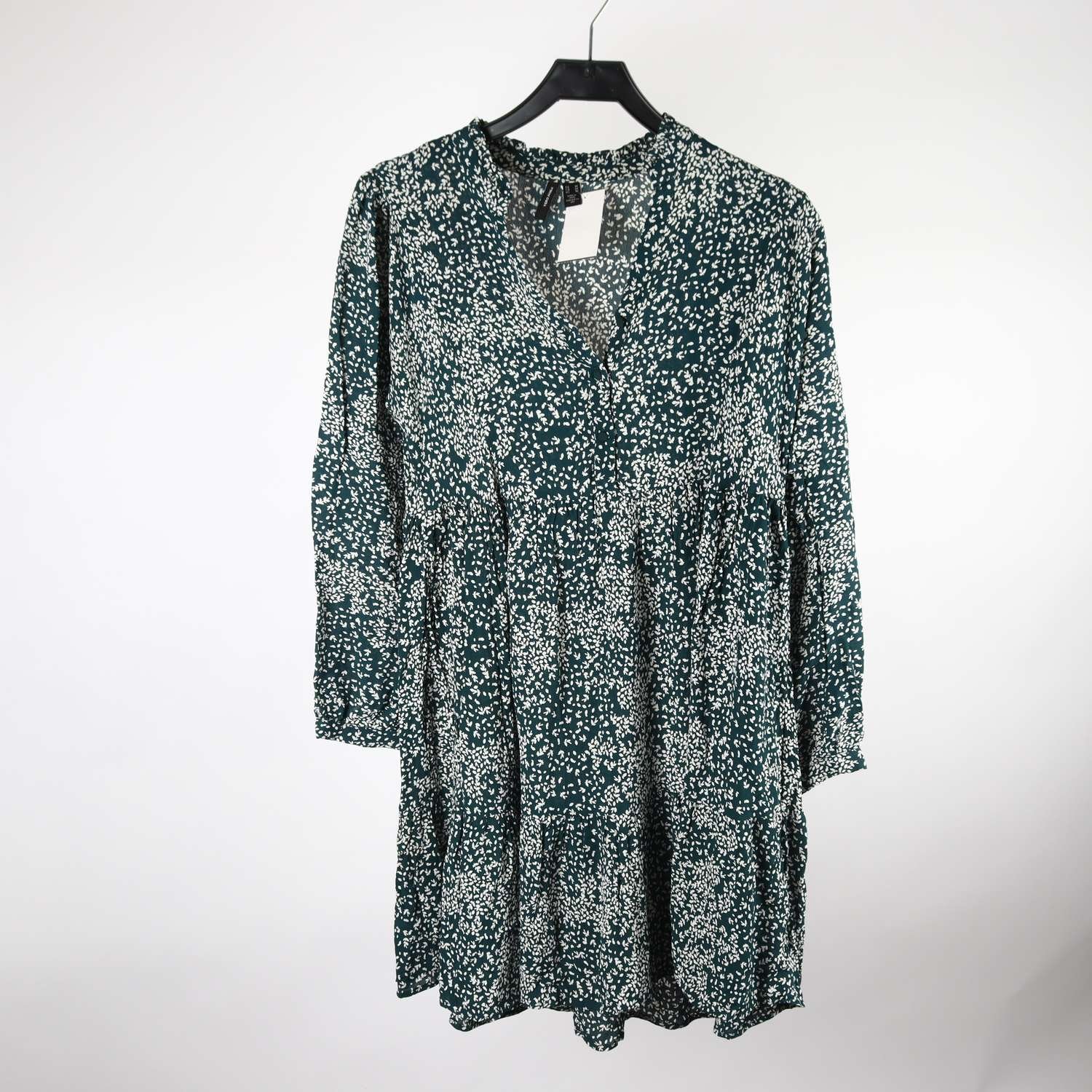 Klänning, Vero moda, grön, vit, mönstrad, stl. M