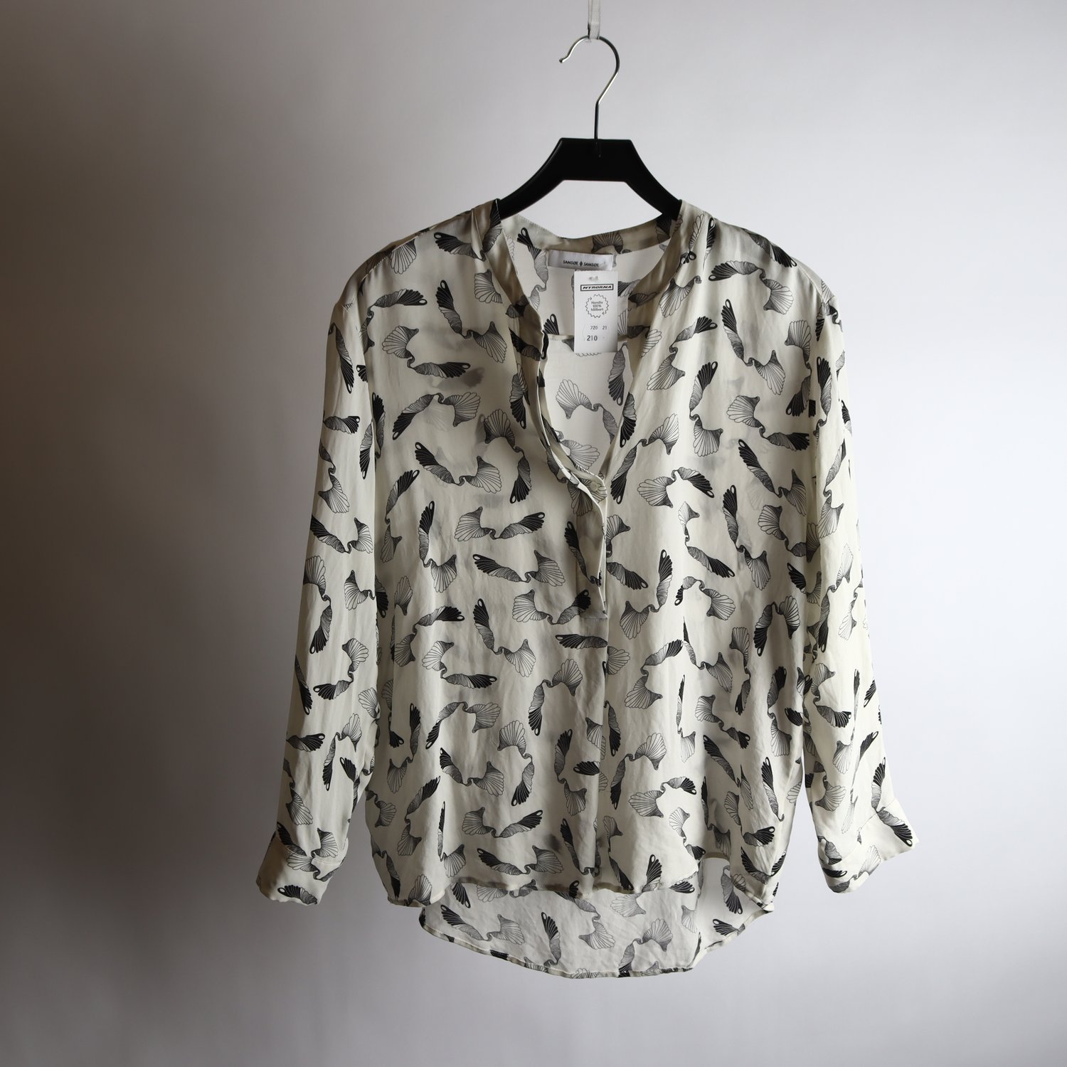 Blus, Samsøe Samsøe, vit, mönstrad, stl. L