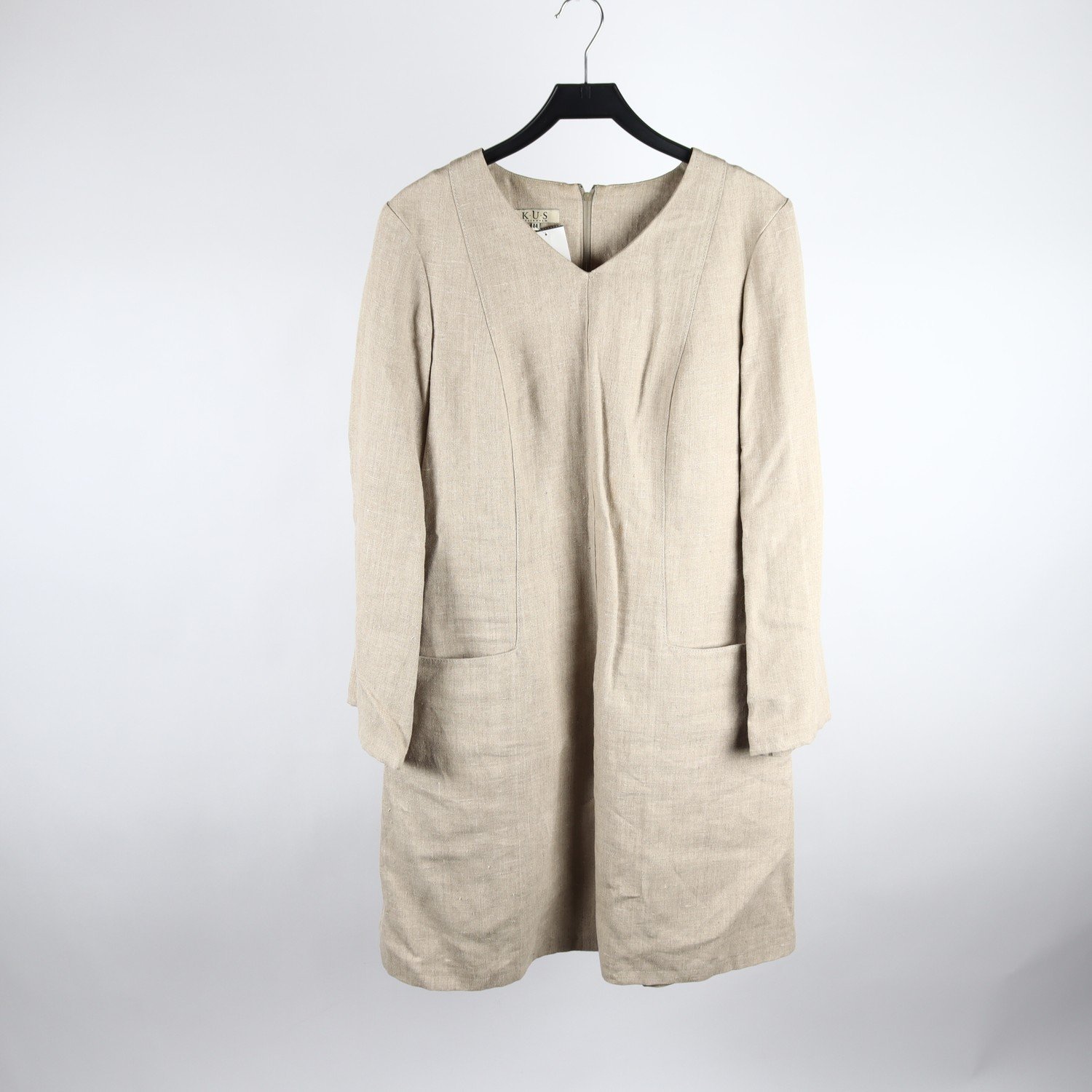 Klänning, K.U.S, beige, lin, stl. 44