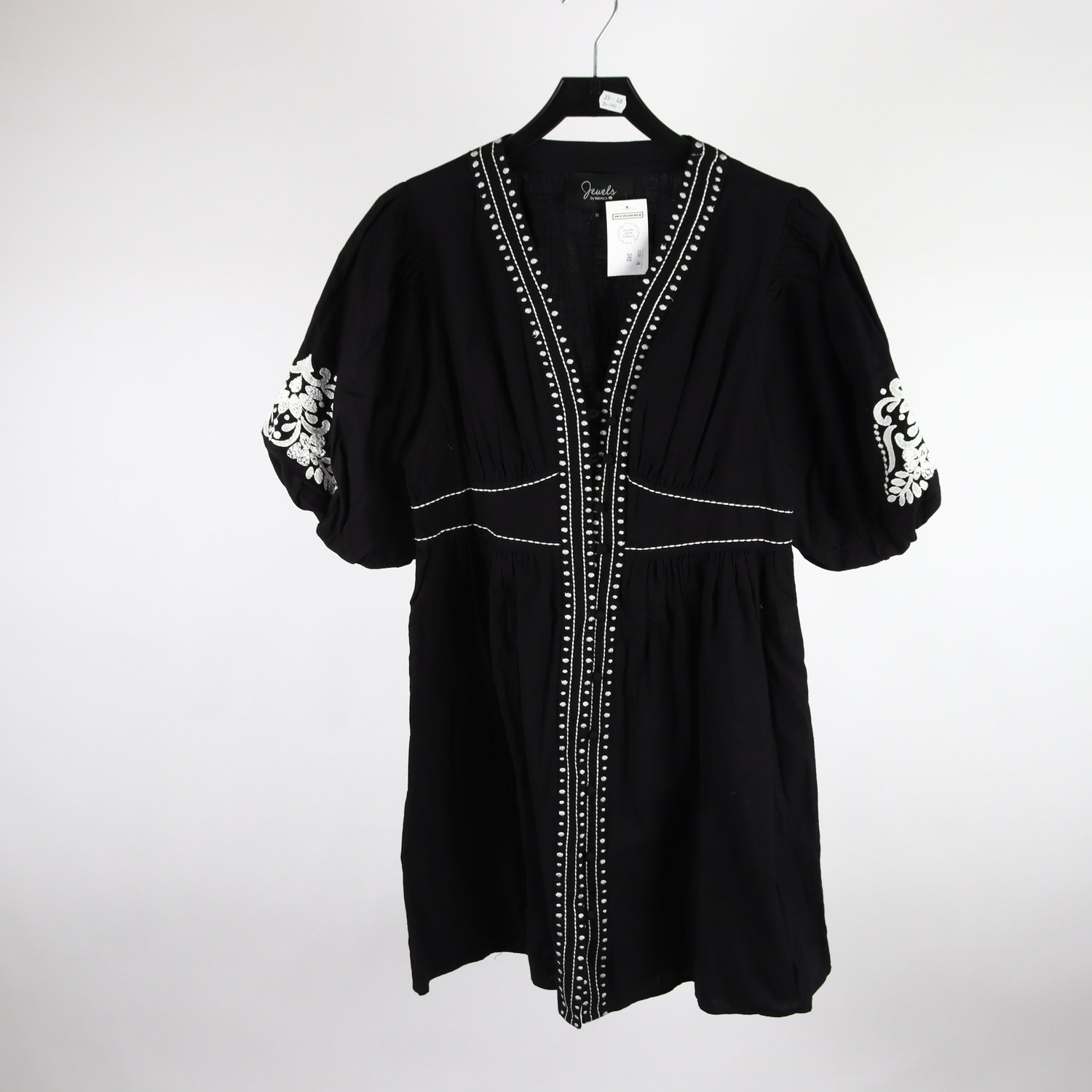 Klänning, Jewels x Indiska, svart, broderad, stl. M