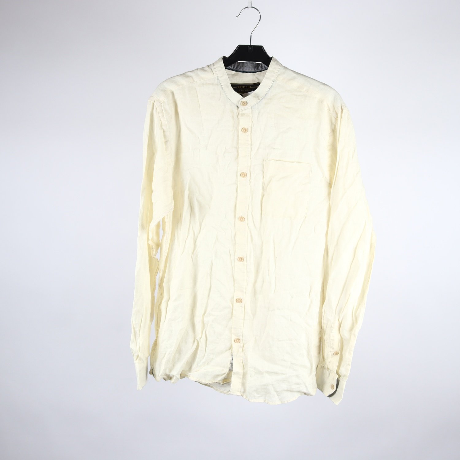 Skjorta, Premium x Jack & Jones, ljusgul, lin, stl. M