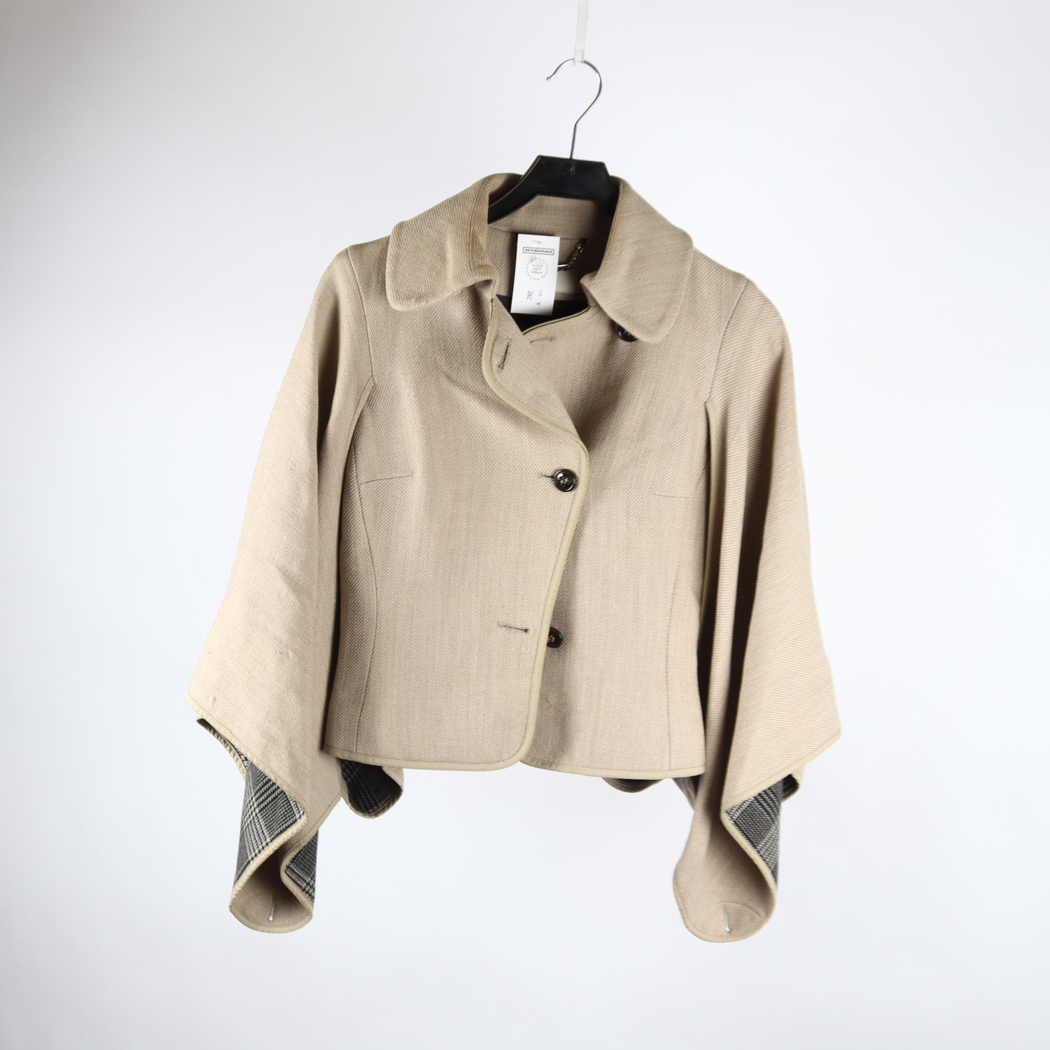 Poncho, Karen Millen, beige ullblandning, stl. 36