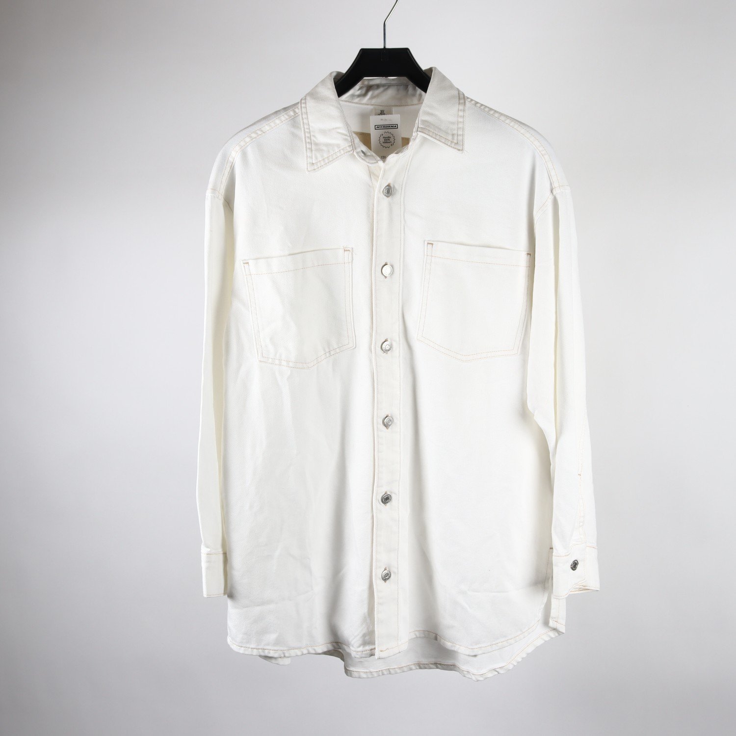 Jeansskjorta, H&M, vit, stl. S