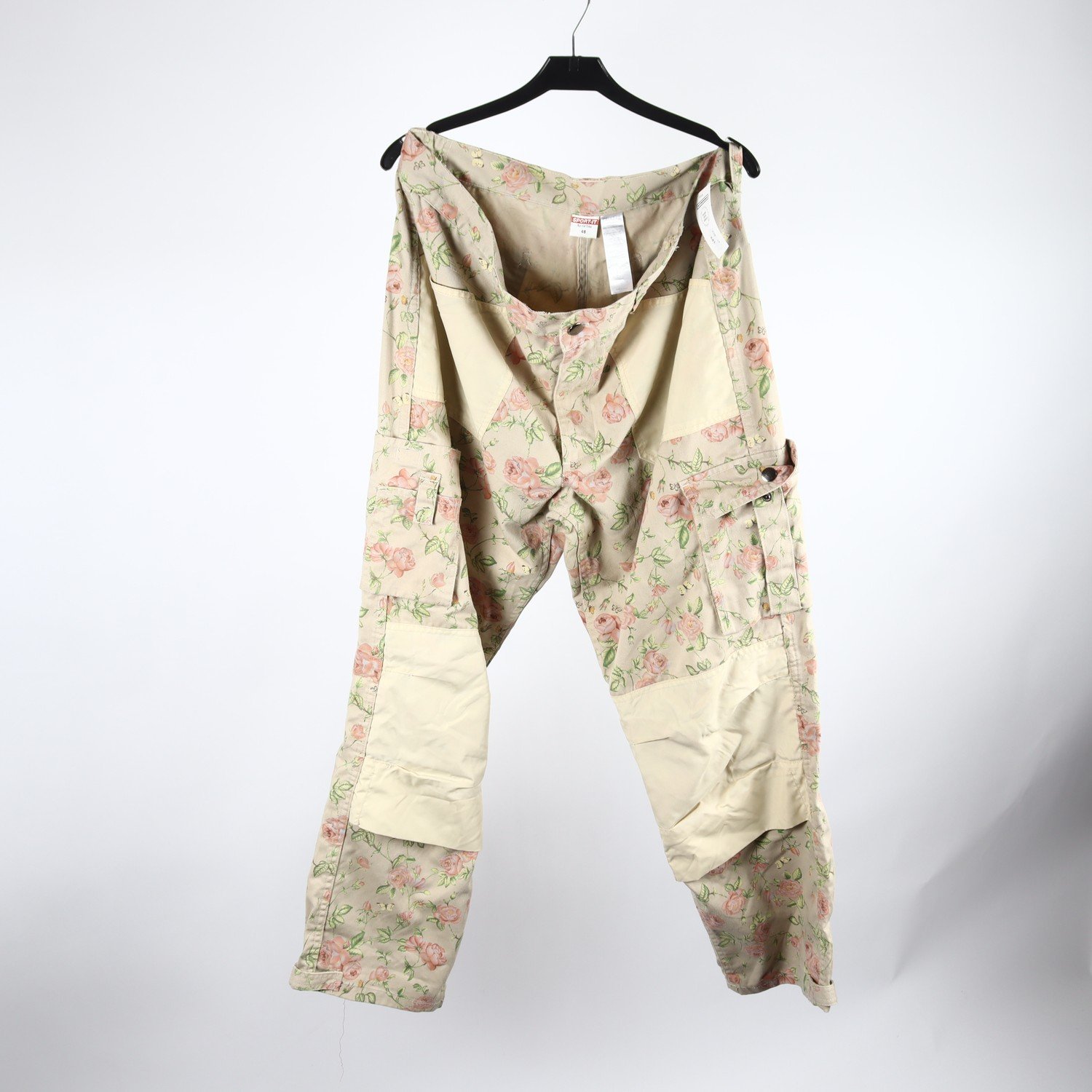 Fritidsbyxor, Cellbes, blommig, beige, stl. 46