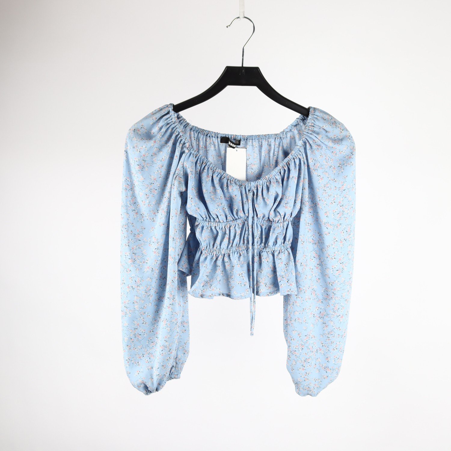 Blus, Bik Bok, blå, blommig, stl. XS