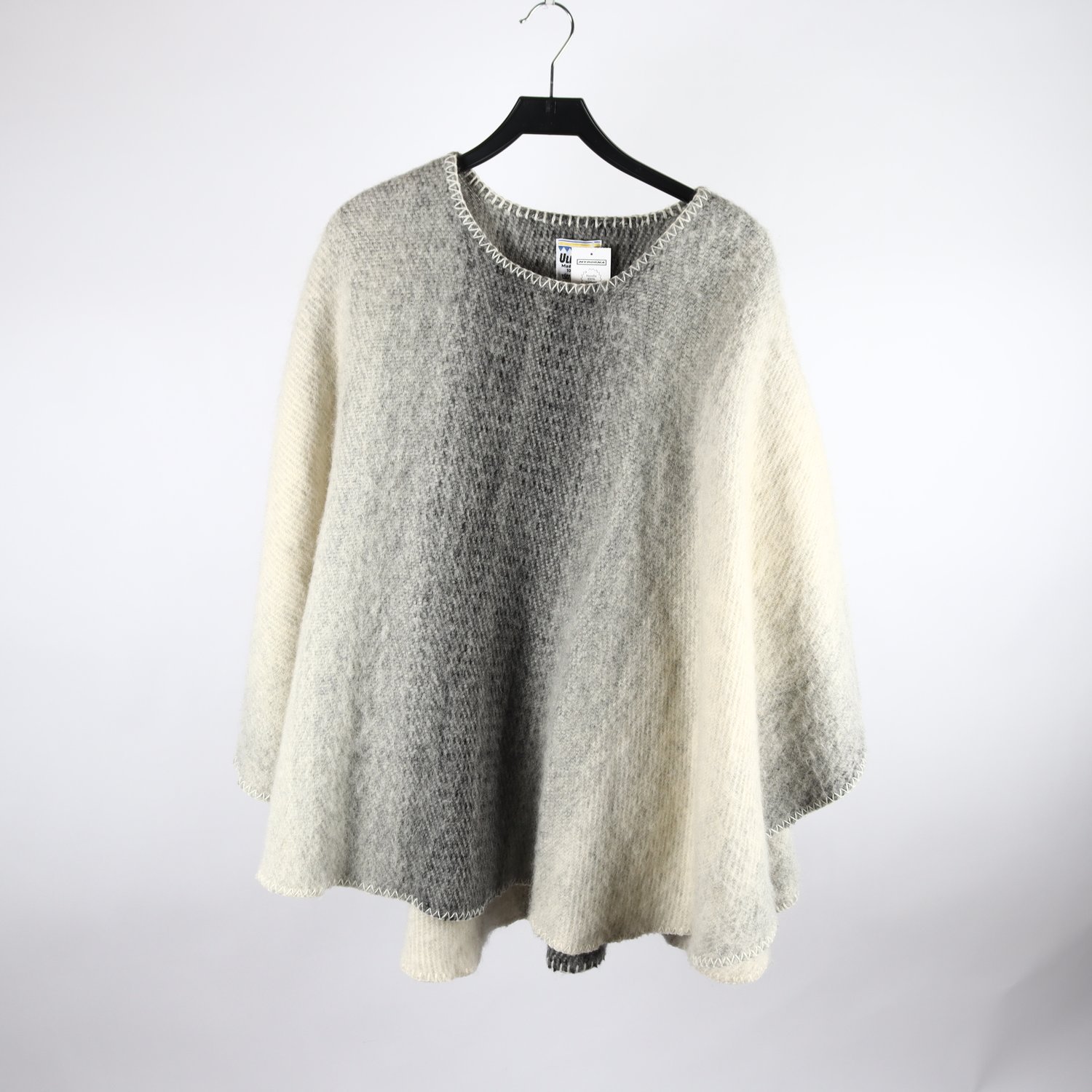 Poncho, Ullkraft, beige, grå, ull, stl. one size