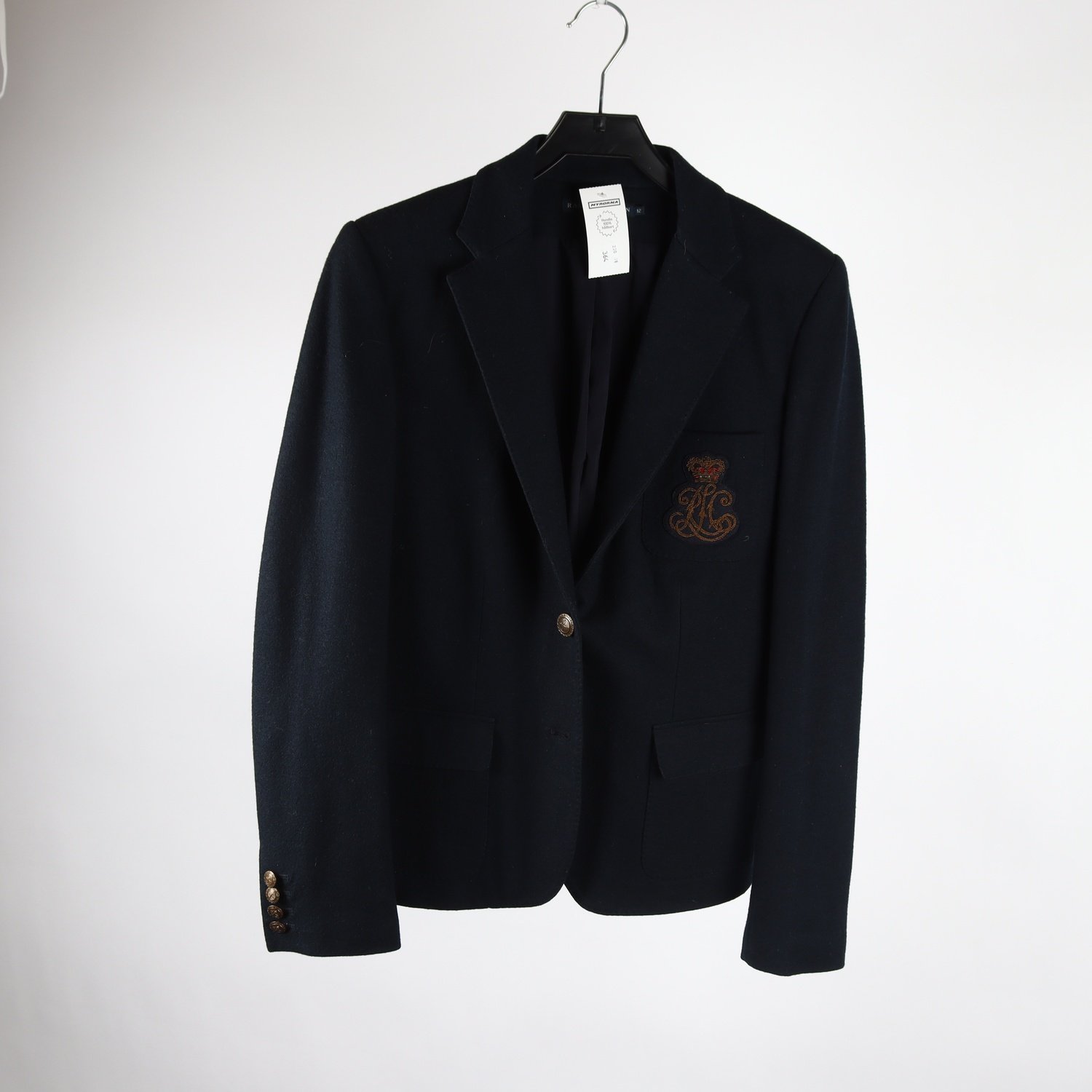 Kavaj, Ralph Lauren, blå, ull, stl. 12