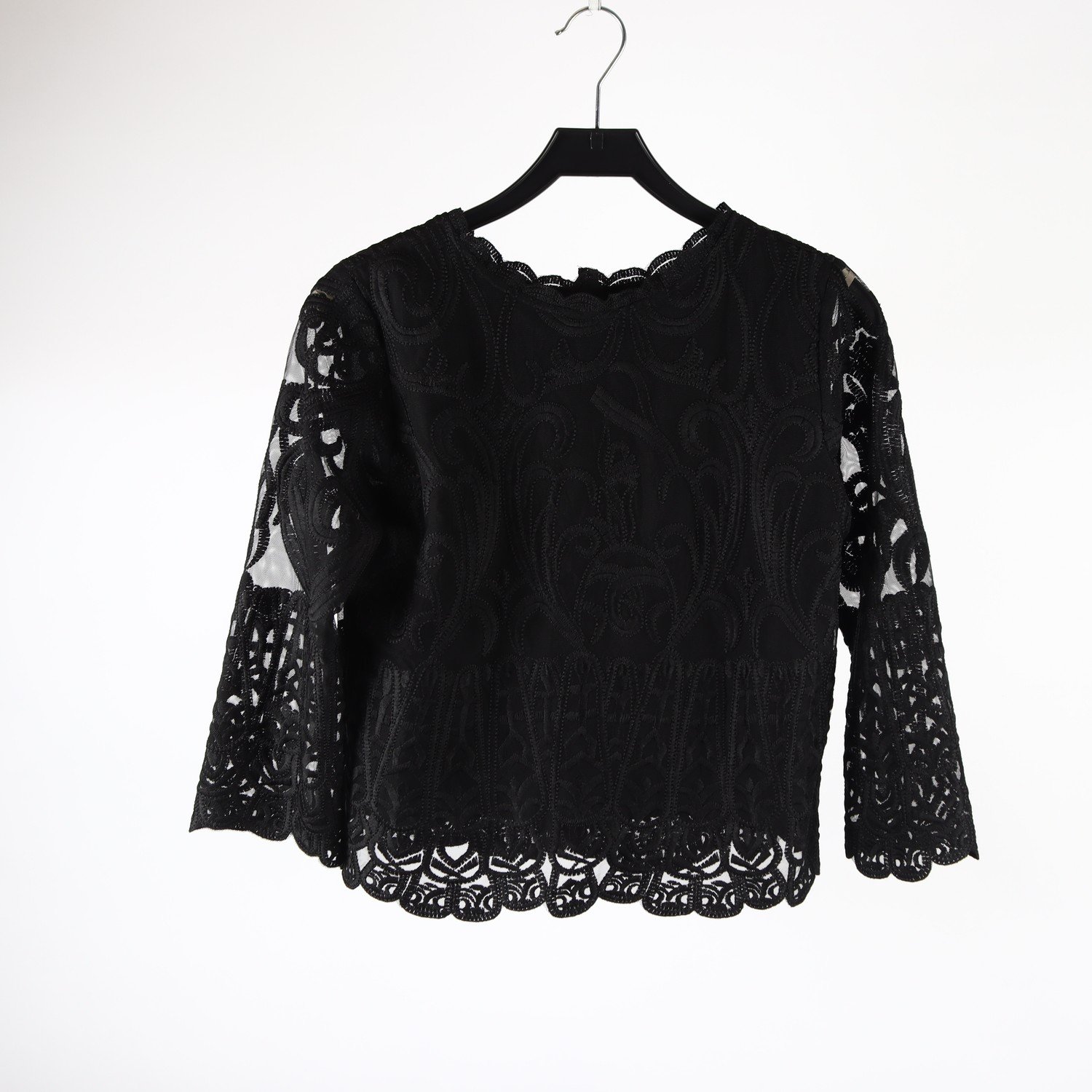 Blus, Sand, svart, stl. 34