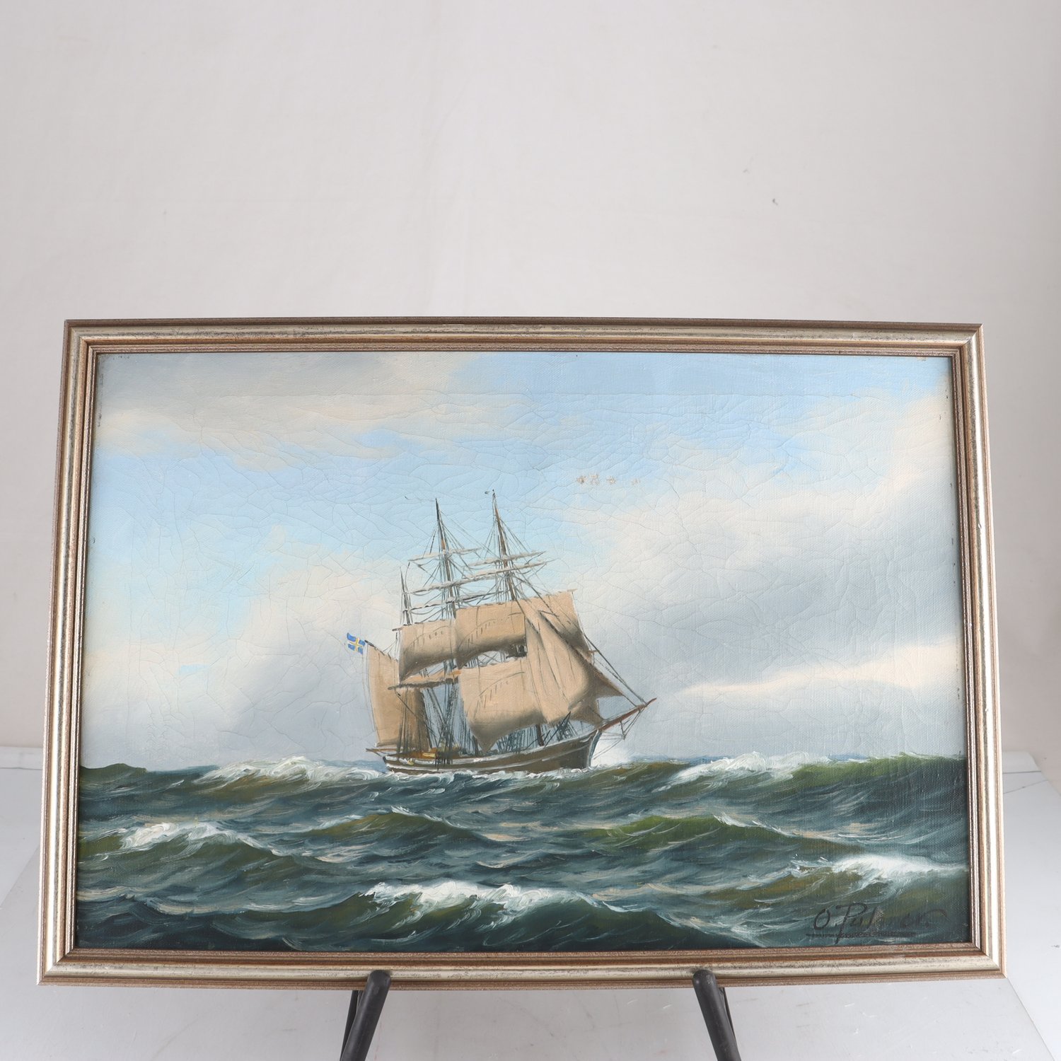 Olja på duk, Otto Palmer, (1825-1901),signerad. Endast avhämtning.