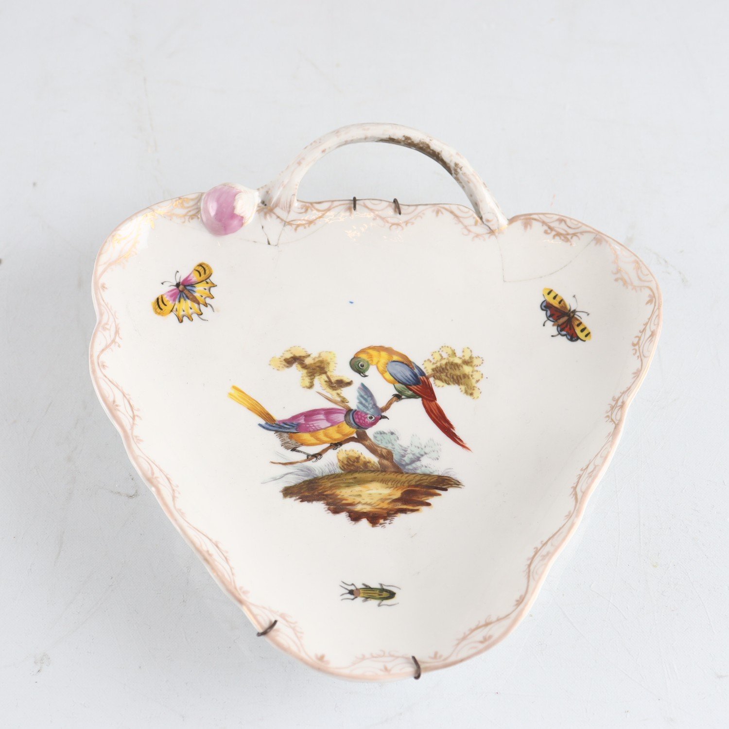 Serveringsfat, handmålat, Meissen, 1700-tal.