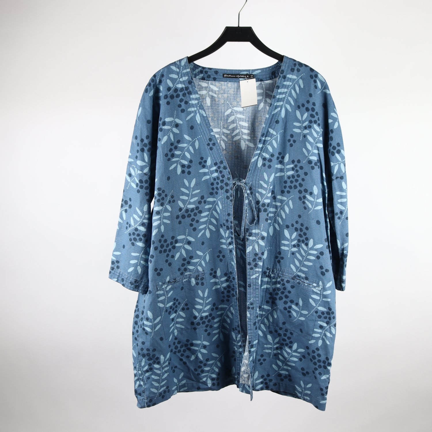 Kimono/tunika, Gudrun Sjödèn, blå, mönstrad, stl. XL