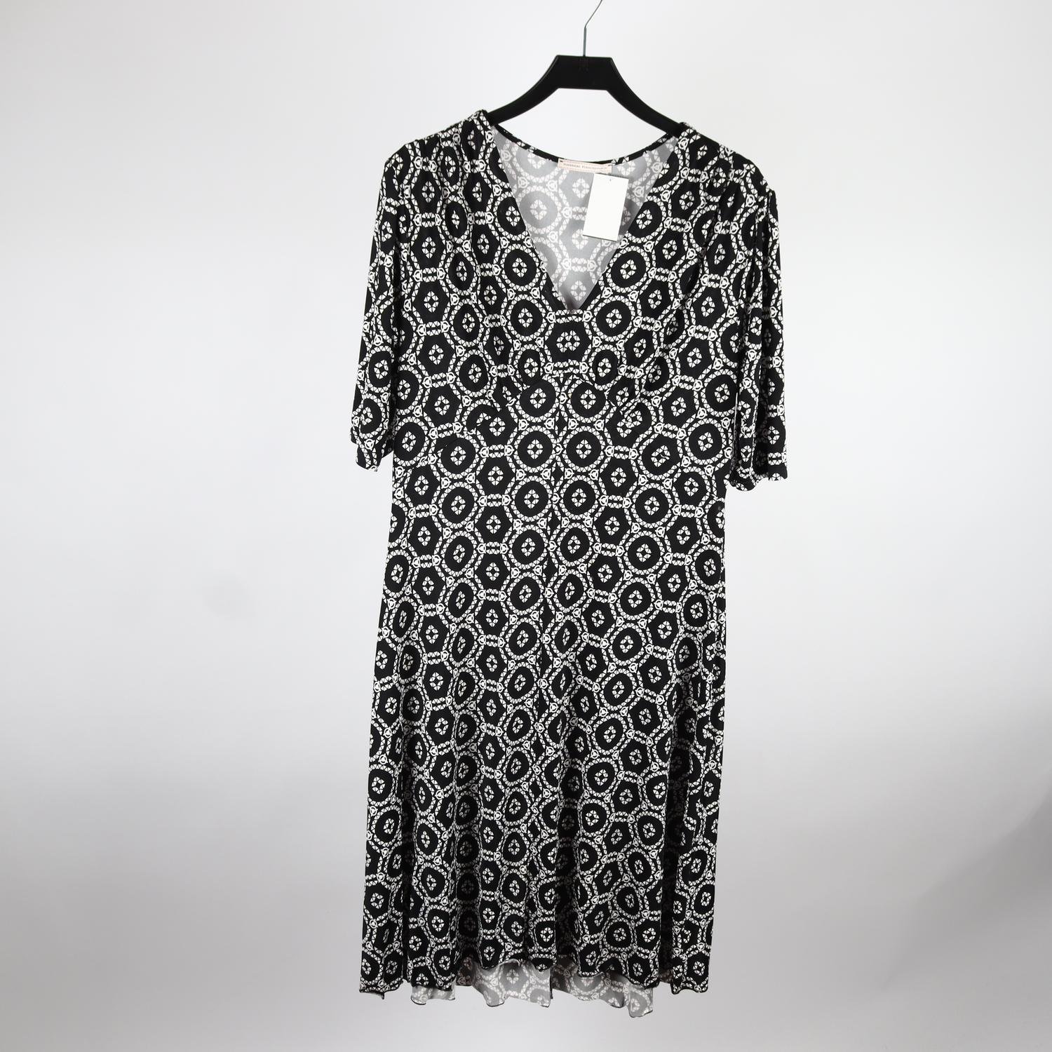 Klänning, Stockholms Klänningsfabrik, svart, vit, mönstrad, stl.T5 (XXL)