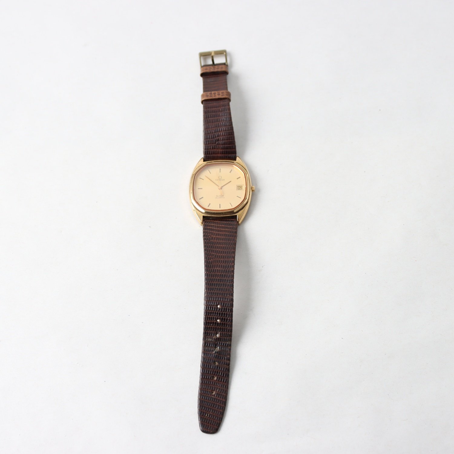 Armbandsur, guldpläterat stål, Omega De Ville, quartz, vintage
