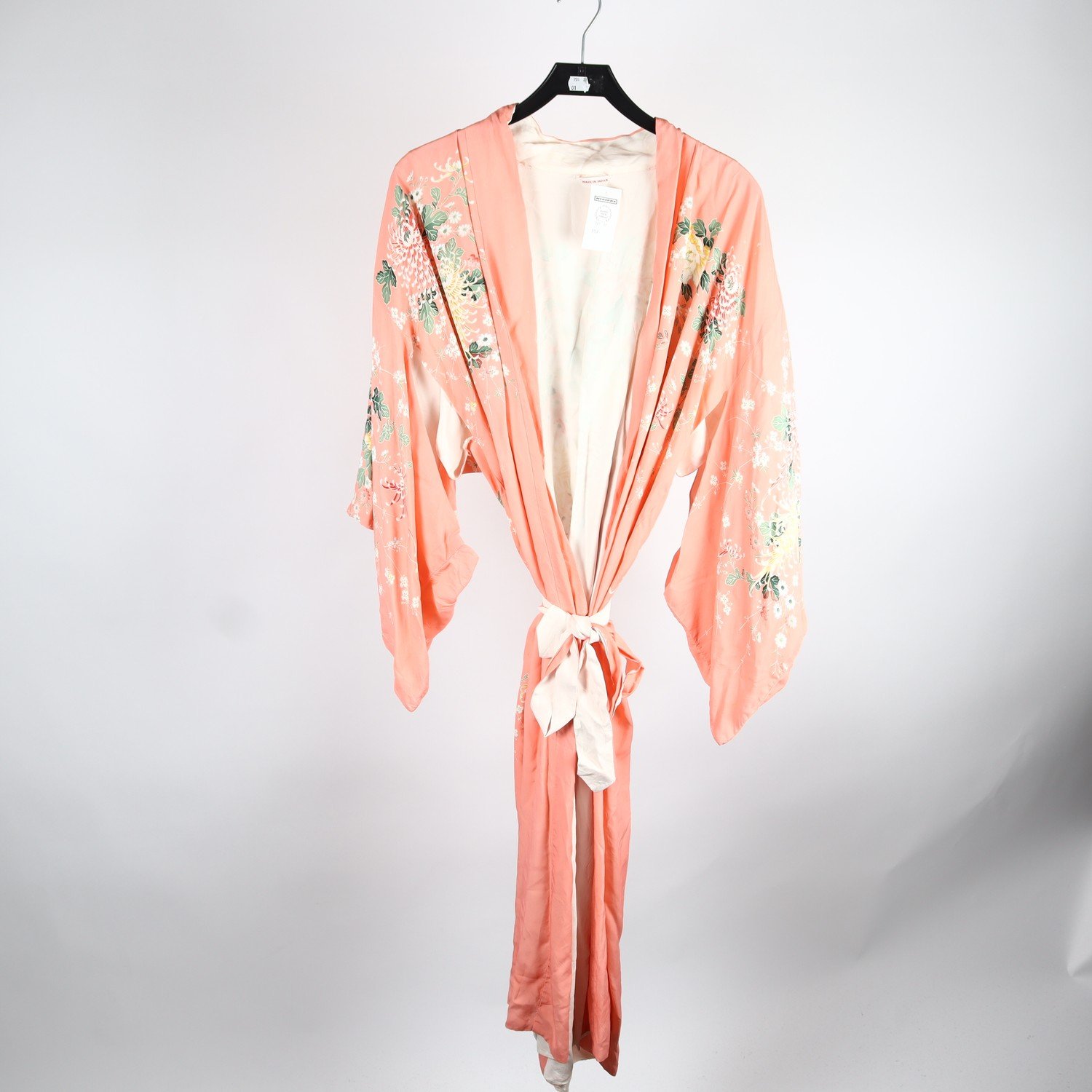 Kimono, Made in Japan, aprikos, blommig, stl ca. One size