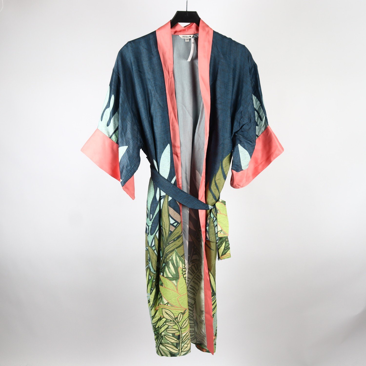 Kimono, Indiska, blå, aprikos, stl. S/M