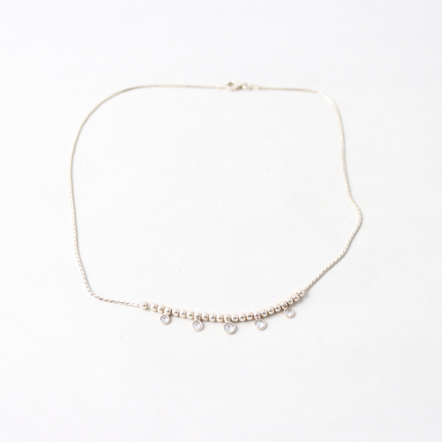 Halsband, Silver, Silverpärlor, Brv: 5,3 g