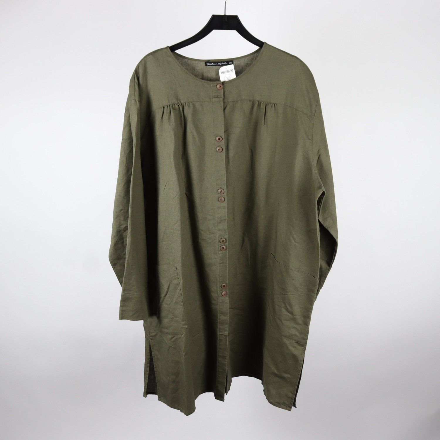 Klänning, Gudrun Sjödén, grön, lin, bomull, stl. XXL