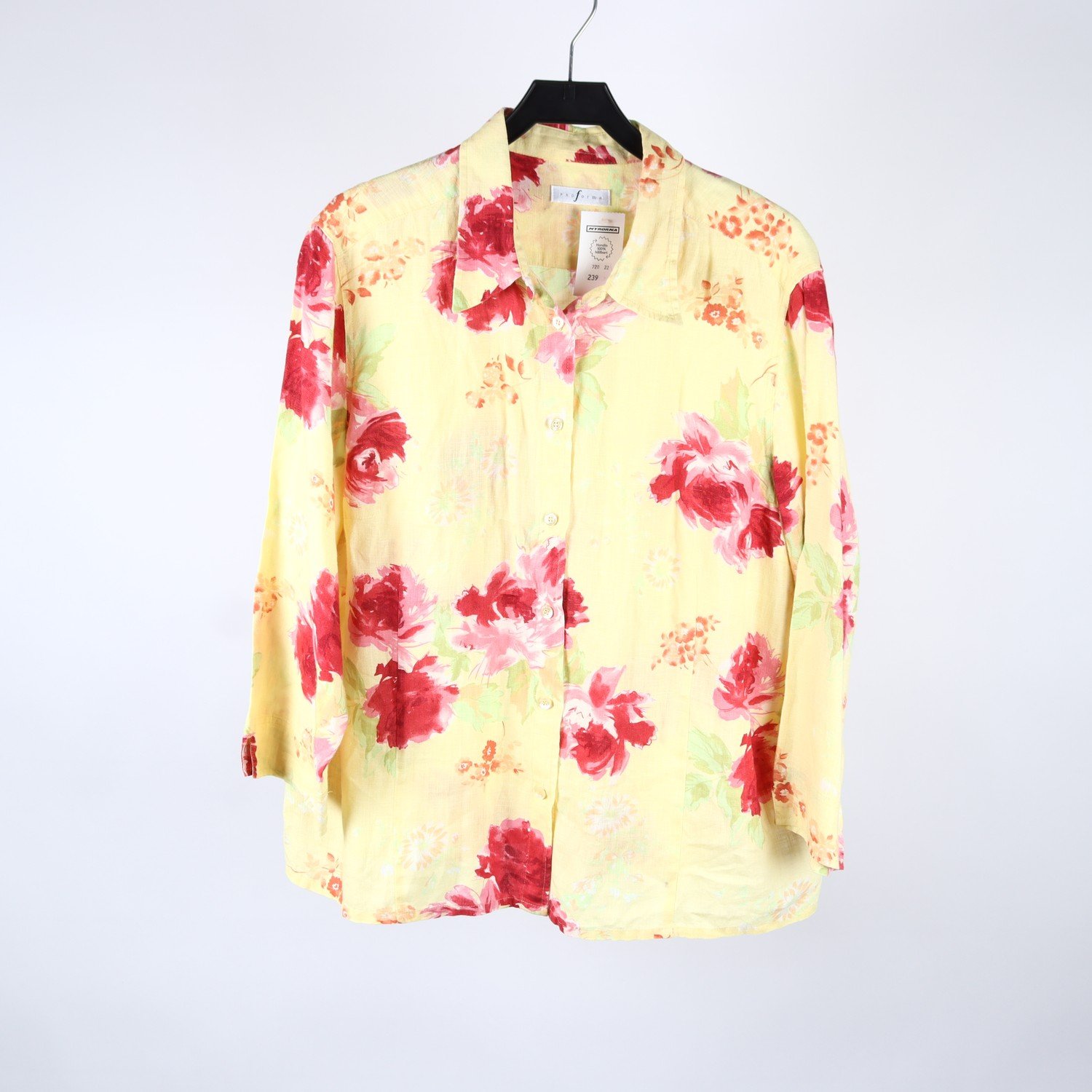 Blus, proforma, gul, blommig, stl. C48