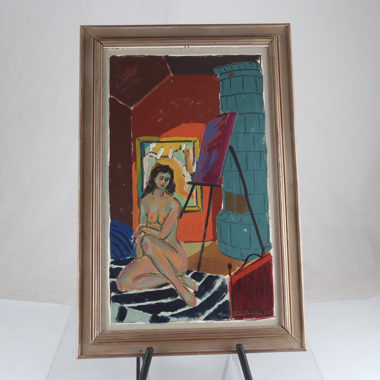 Olja på pannå, Georg Lindström, (1912-2006), signerad. Samfraktas ej.