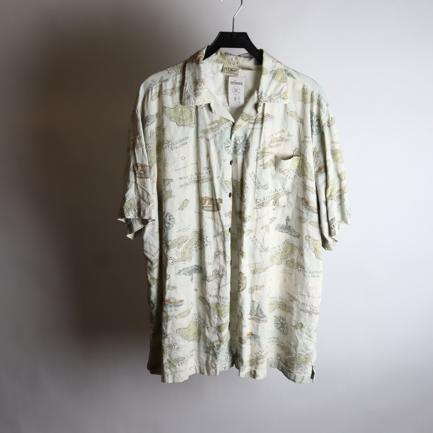 Skjorta, L.L.Bean, mönstrad, grön, stl. XL
