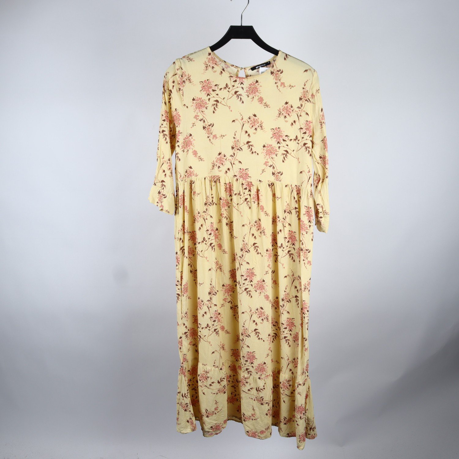 Klänning, Gina Tricot, gul, blommig, stl. 36
