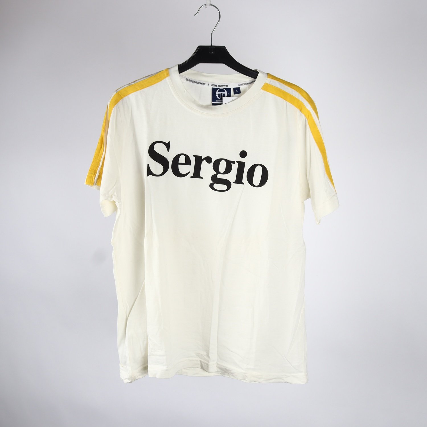 T-shirt, Sergio Tacchini, vit, gul, stl. L