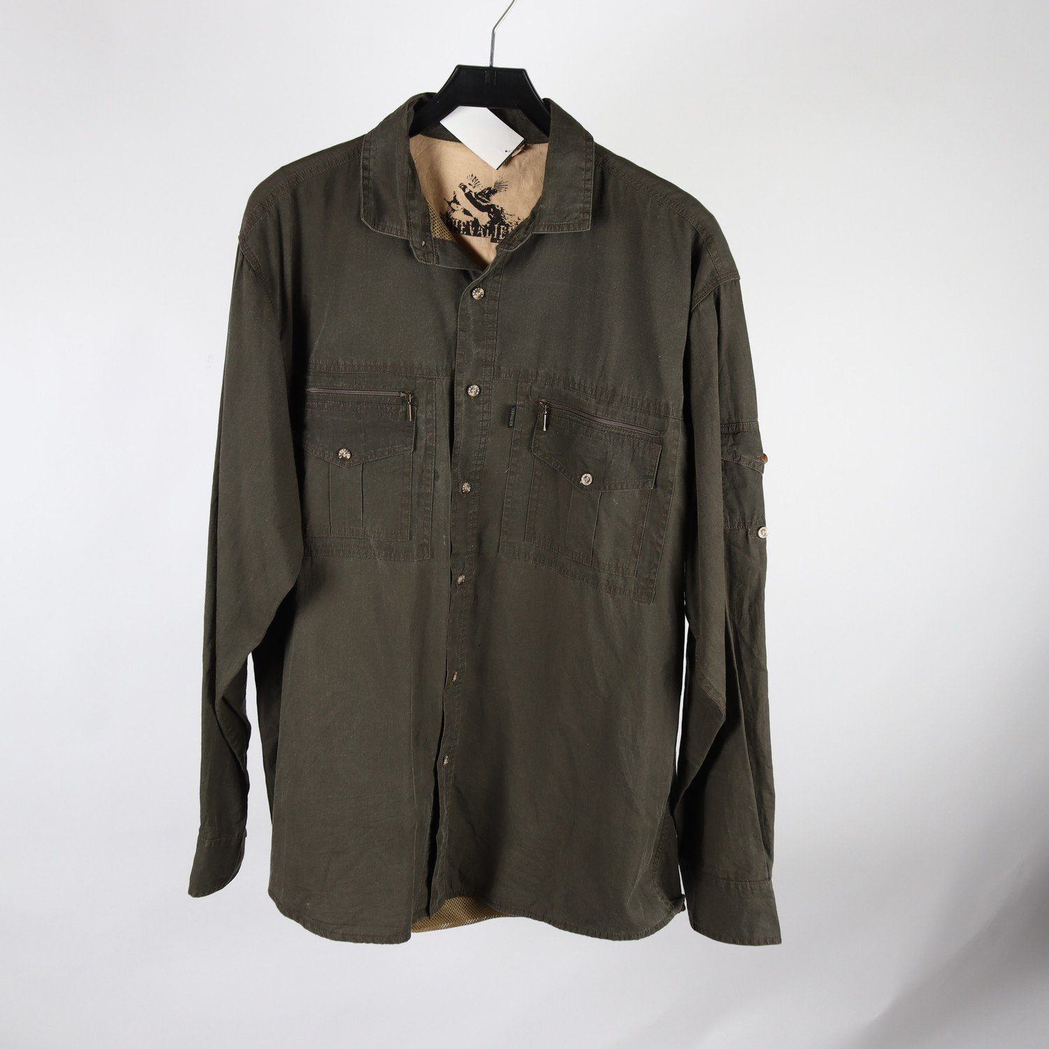 Skjorta, Chevalier, grön, brun, stl. XL