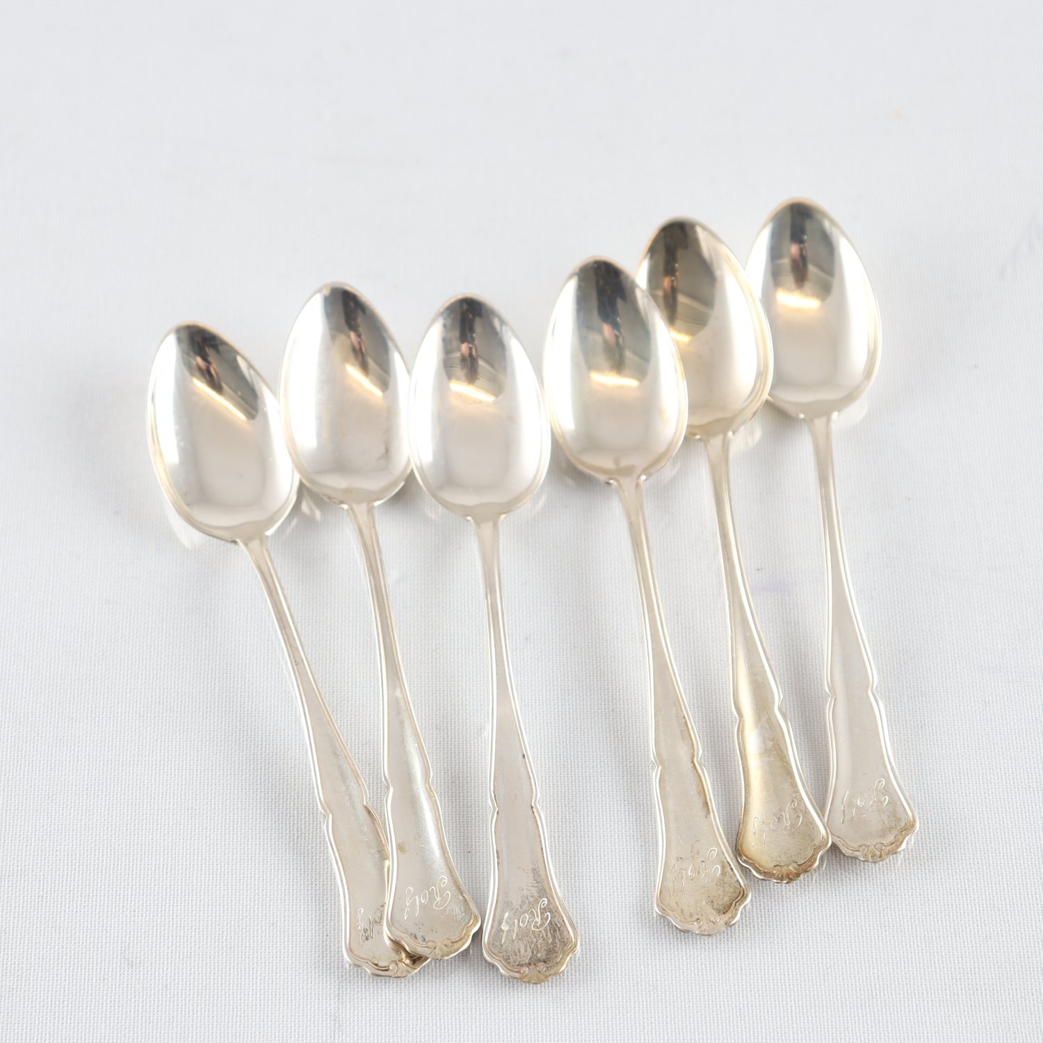 Kaffeskedar, silver, 830, kronstämplade, Finland, 6 st