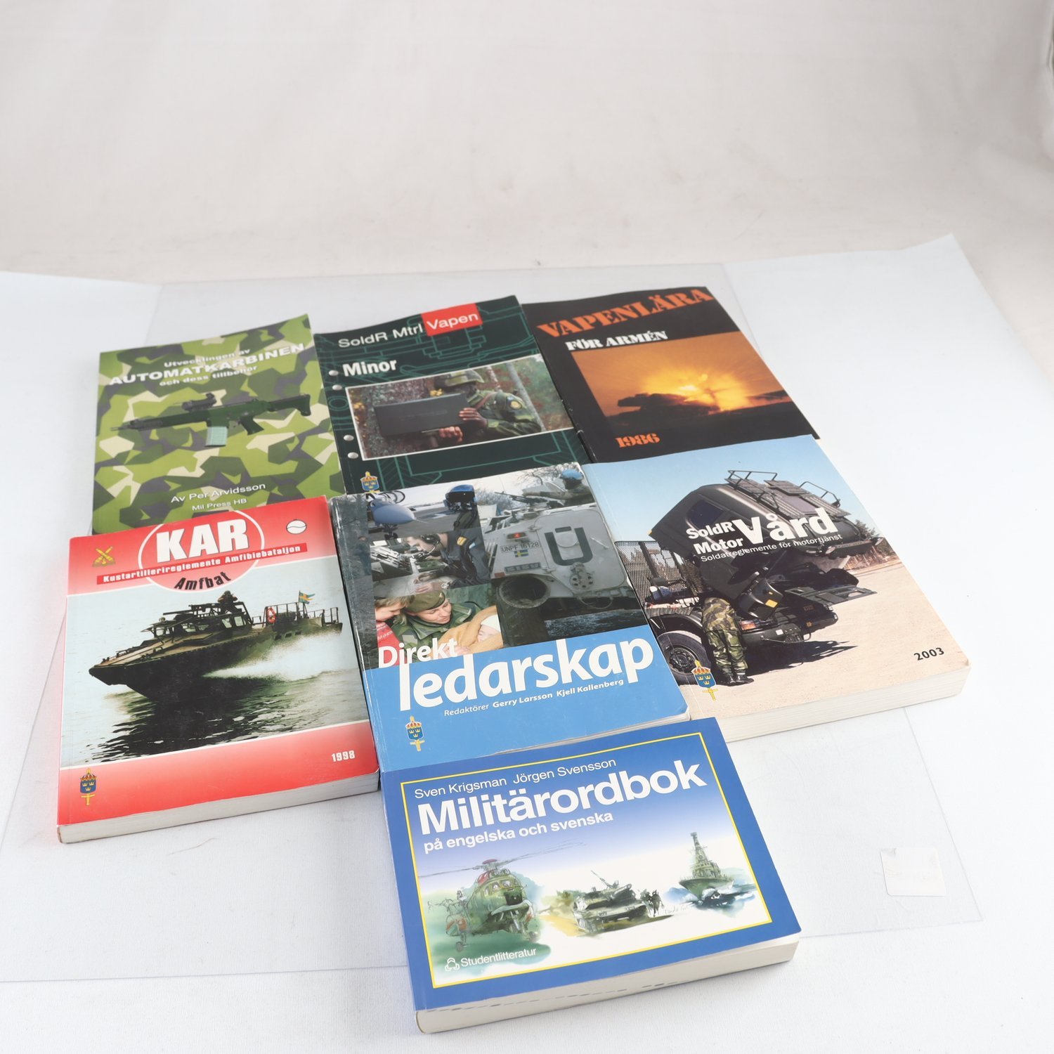 Diverse militarialitteratur från Försvarsmakten m.m., 7 vol.