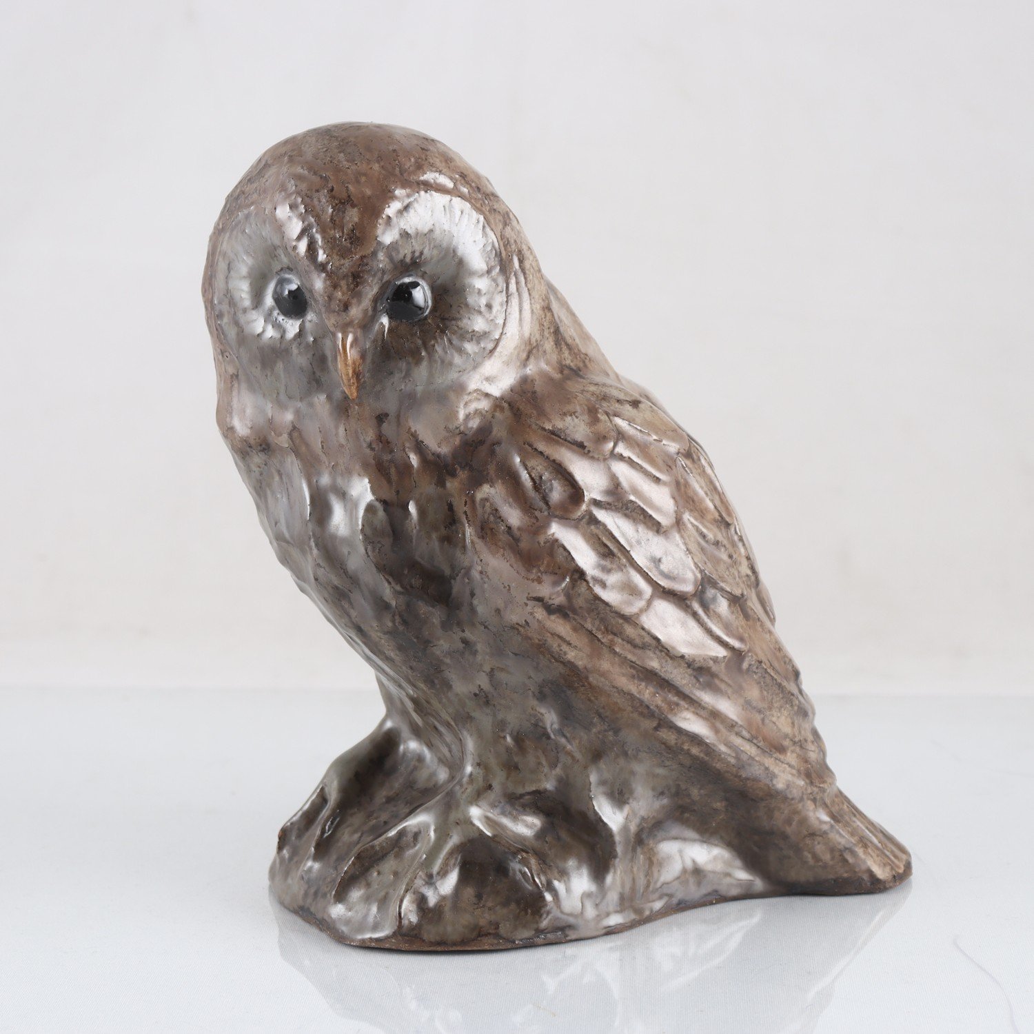 Figurin, keramik, uggla, Gösta Grähs, signerad G.G. Samfraktas ej.