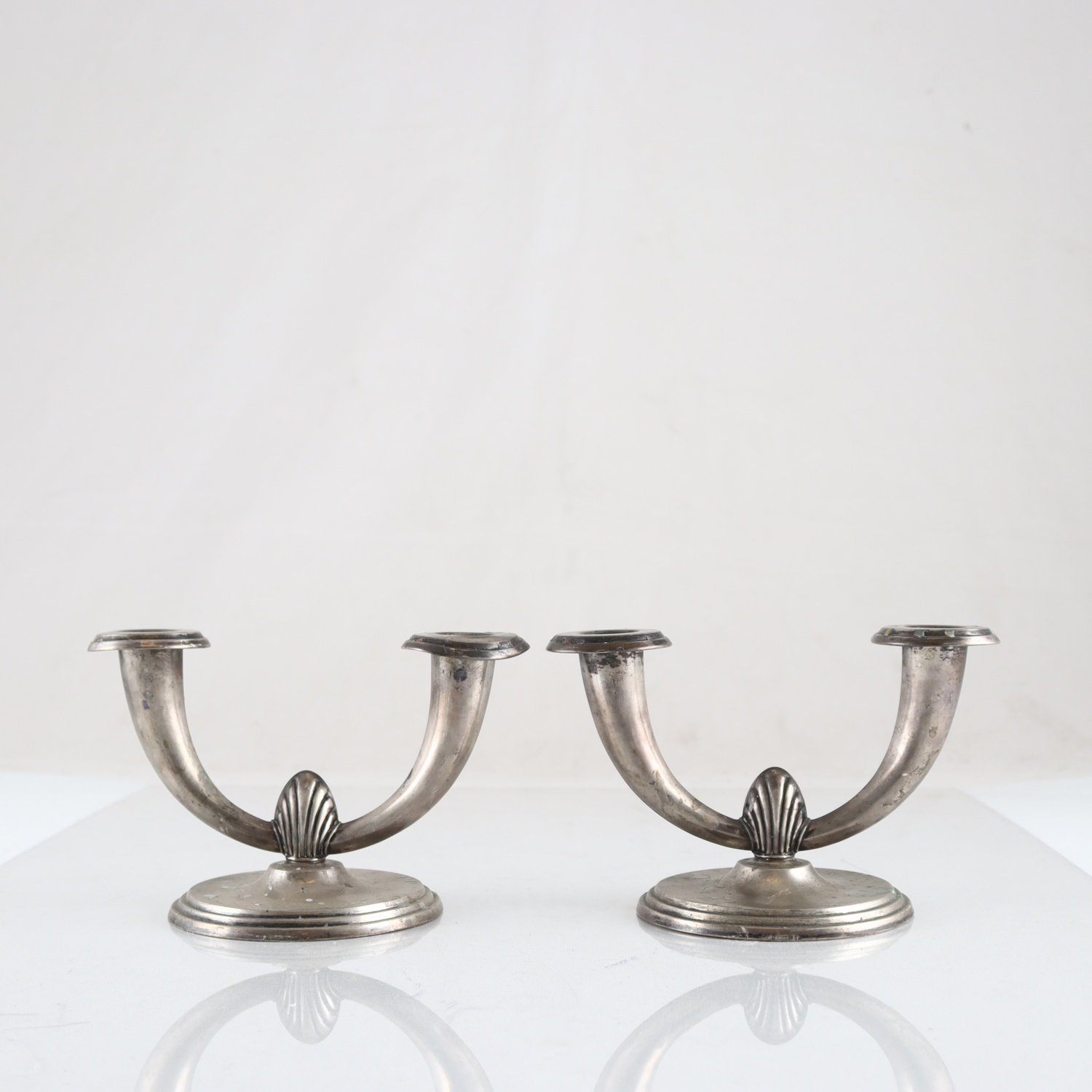 Paret ljusstakar, silver 830