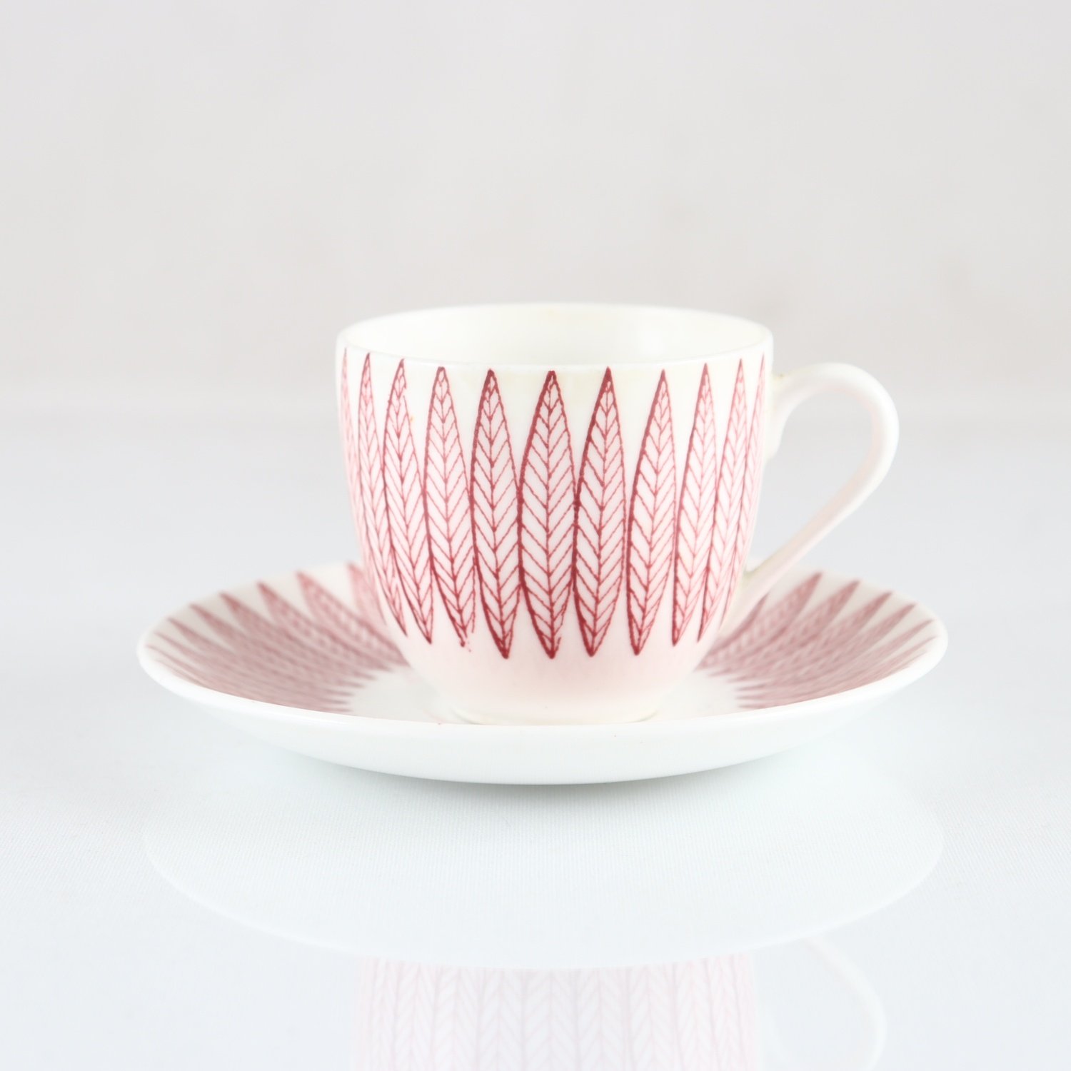 Kaffekopp med fat, Salix, Stig Lindberg, Gustavsberg