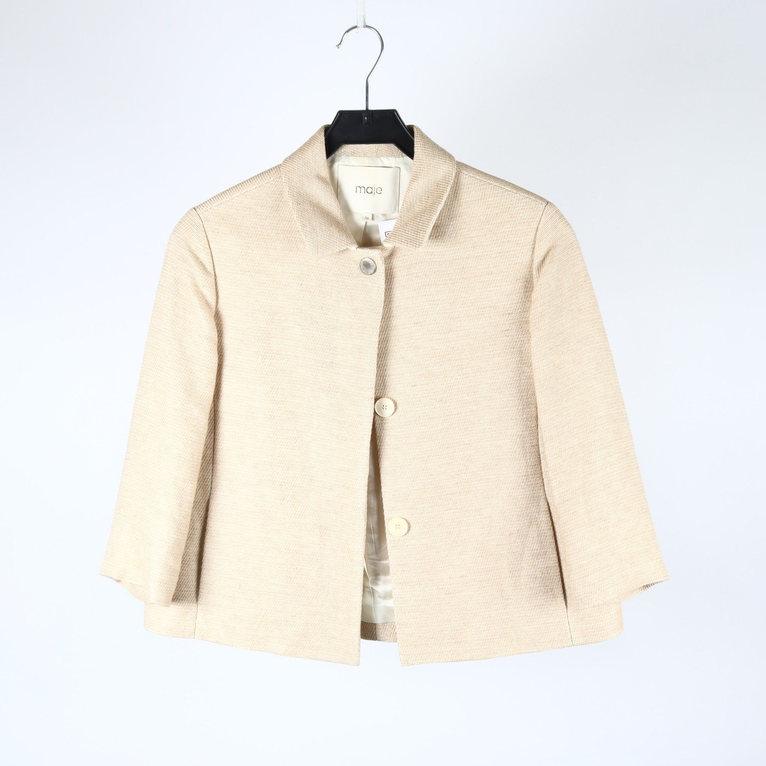 Jacka, Maje, beige, linblandning, stl. 36