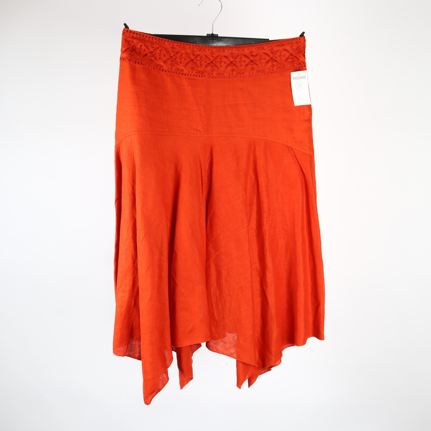 Kjol, H&M, orange, lin, stl. 40
