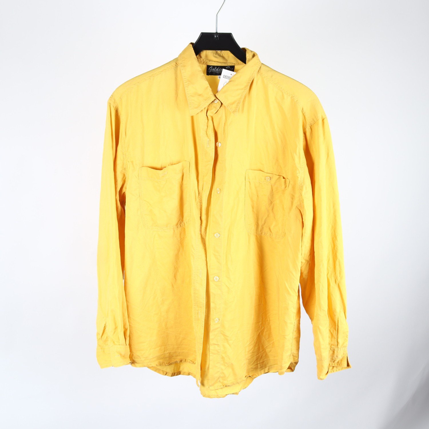 Blus, Golden Bee, gul, silke, stl. L