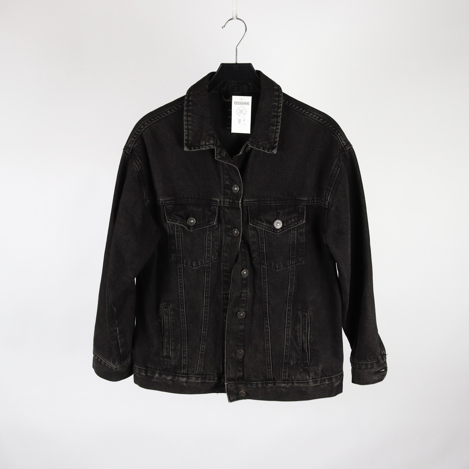 Jeansjacka, Bershka, svart, stl. XS