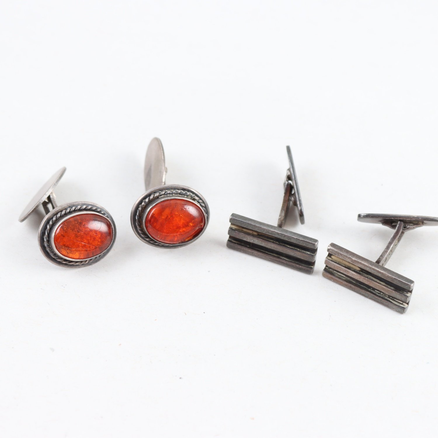 Manschettknappar, Silver, Glas, Brv: