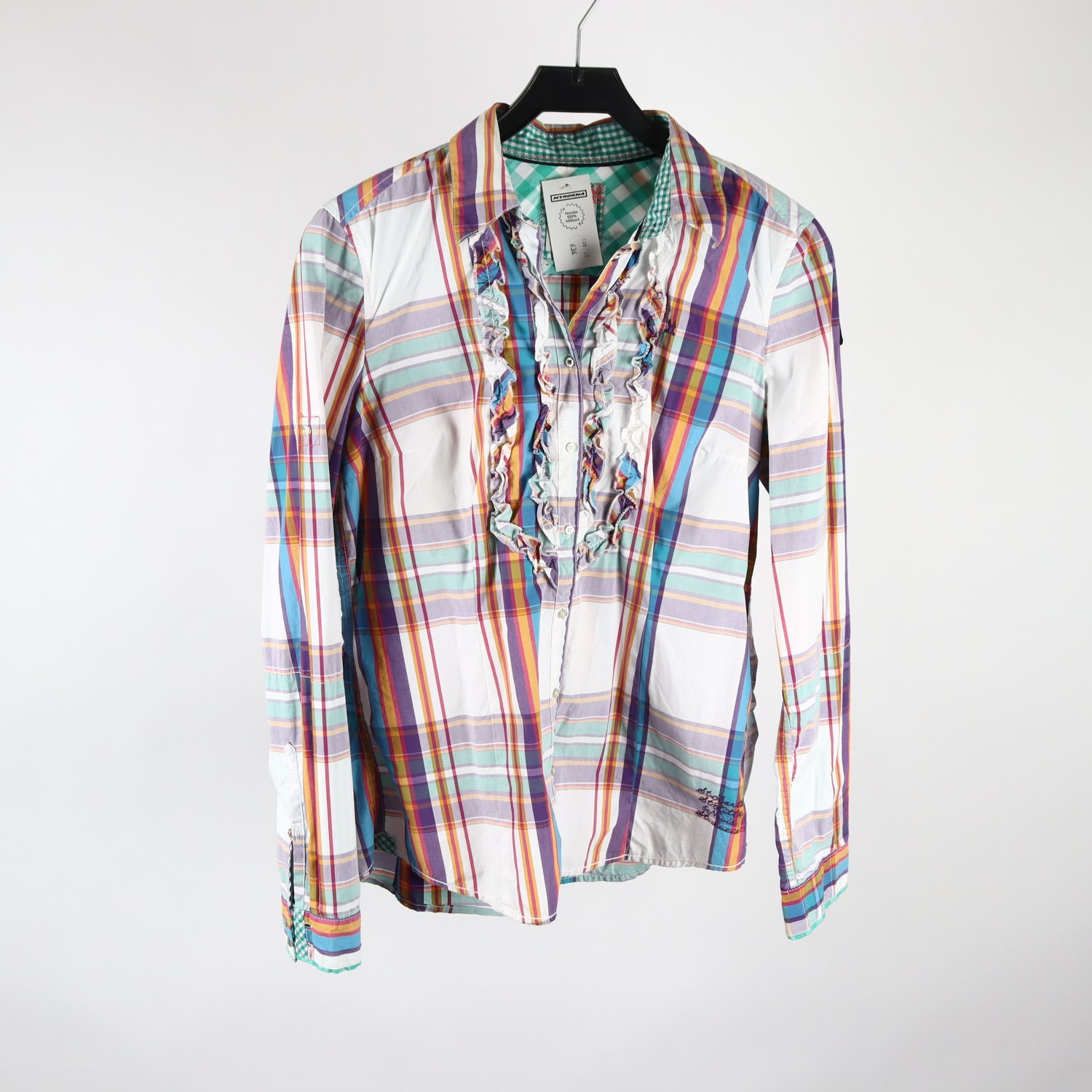 Blus, Gaastra, rutig, vit, stl. ca. S