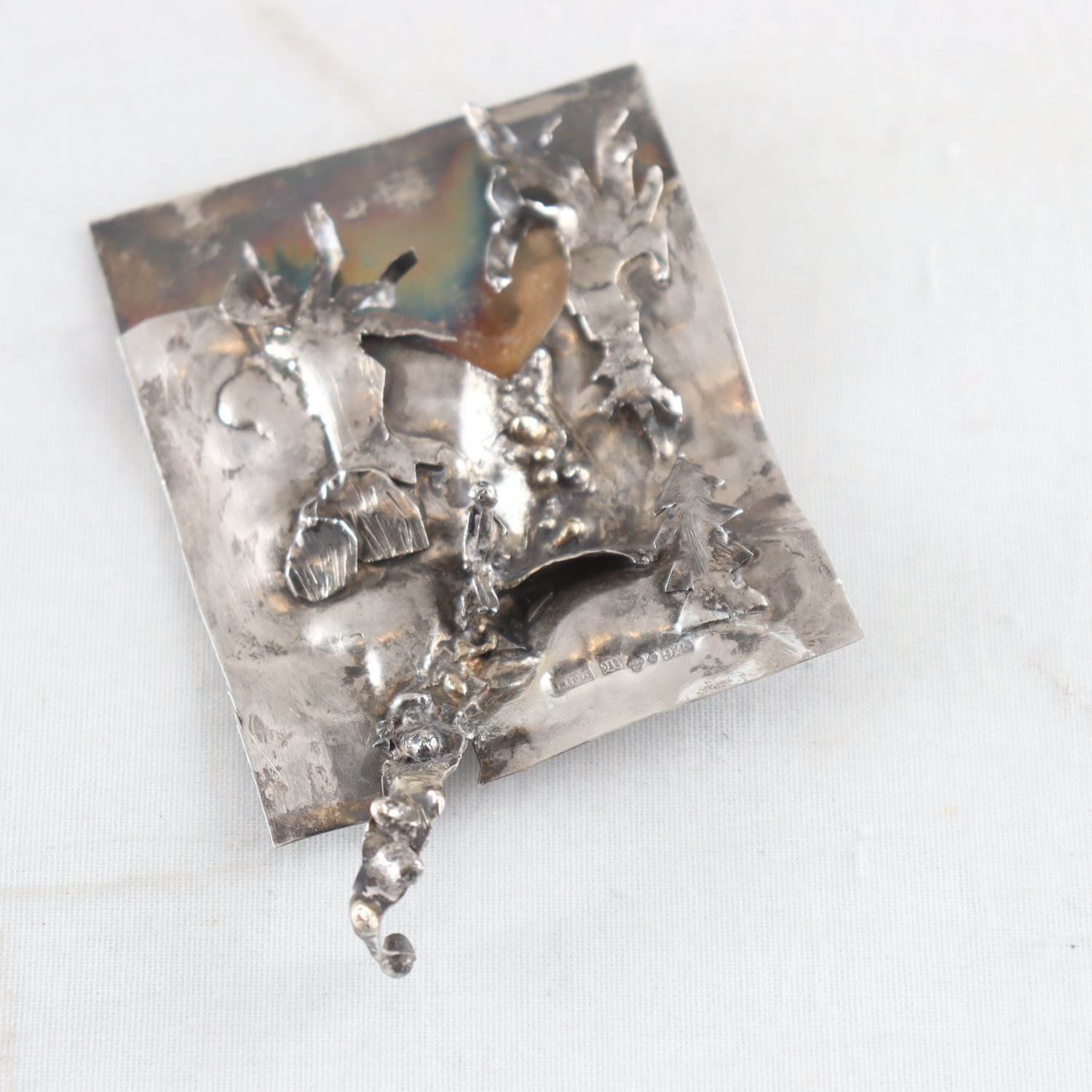 Smide, silver 925, märkt LINA, Kattfot