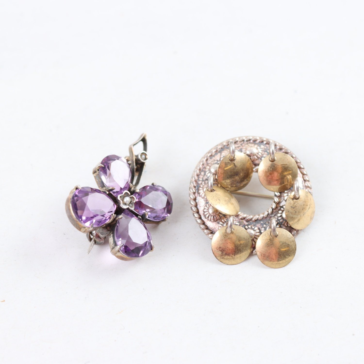 Broscher, Silver, Glas, Brv: 7,9g