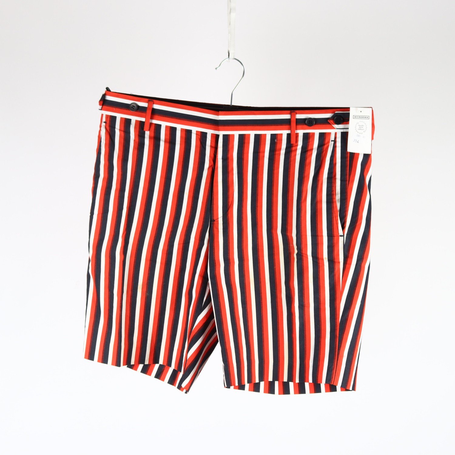 Shorts, H&M Mariemekko, blå, vit, röd, randig, stl. 50