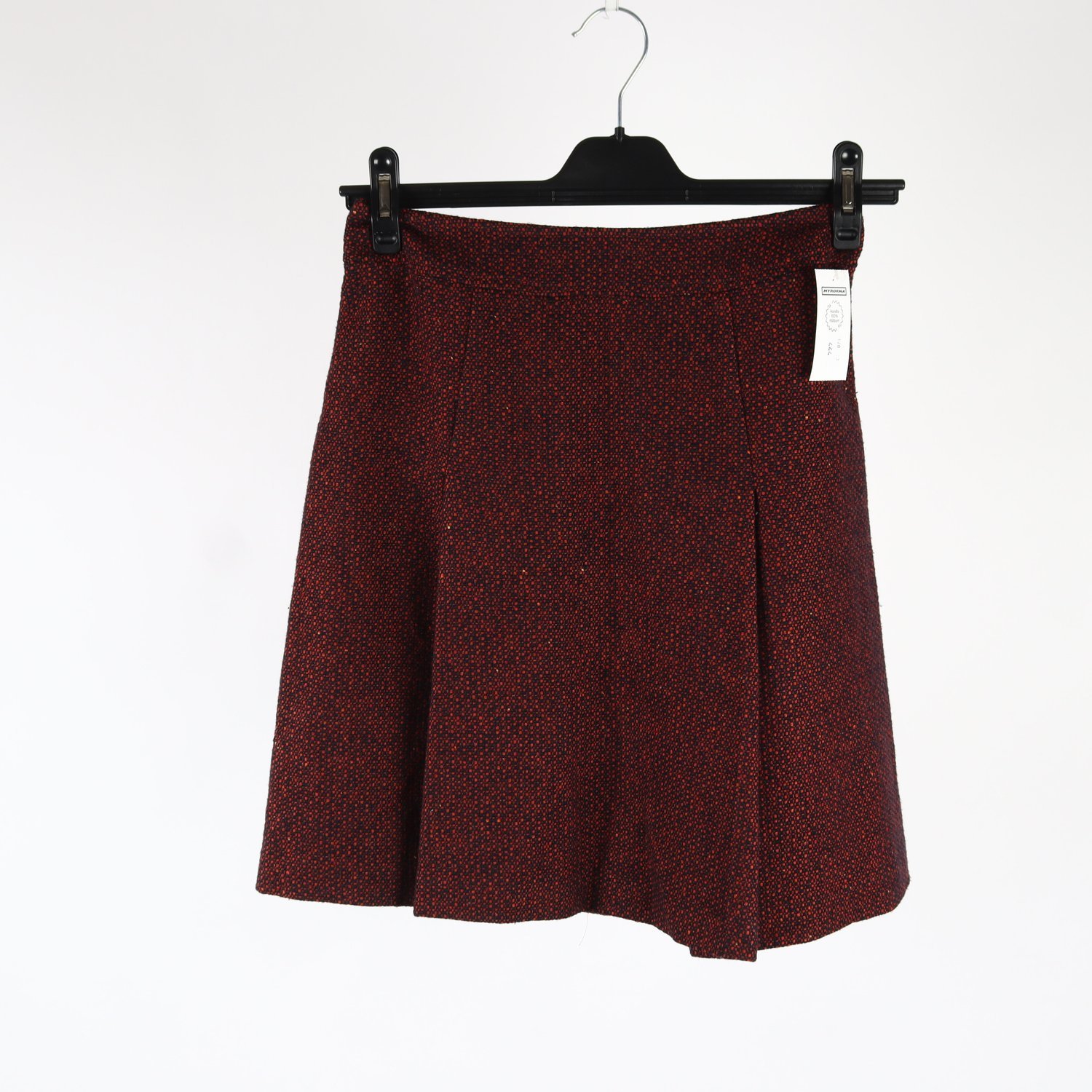 Kjol, A.P.C, orangemelerad, ullblandning, stl. 36