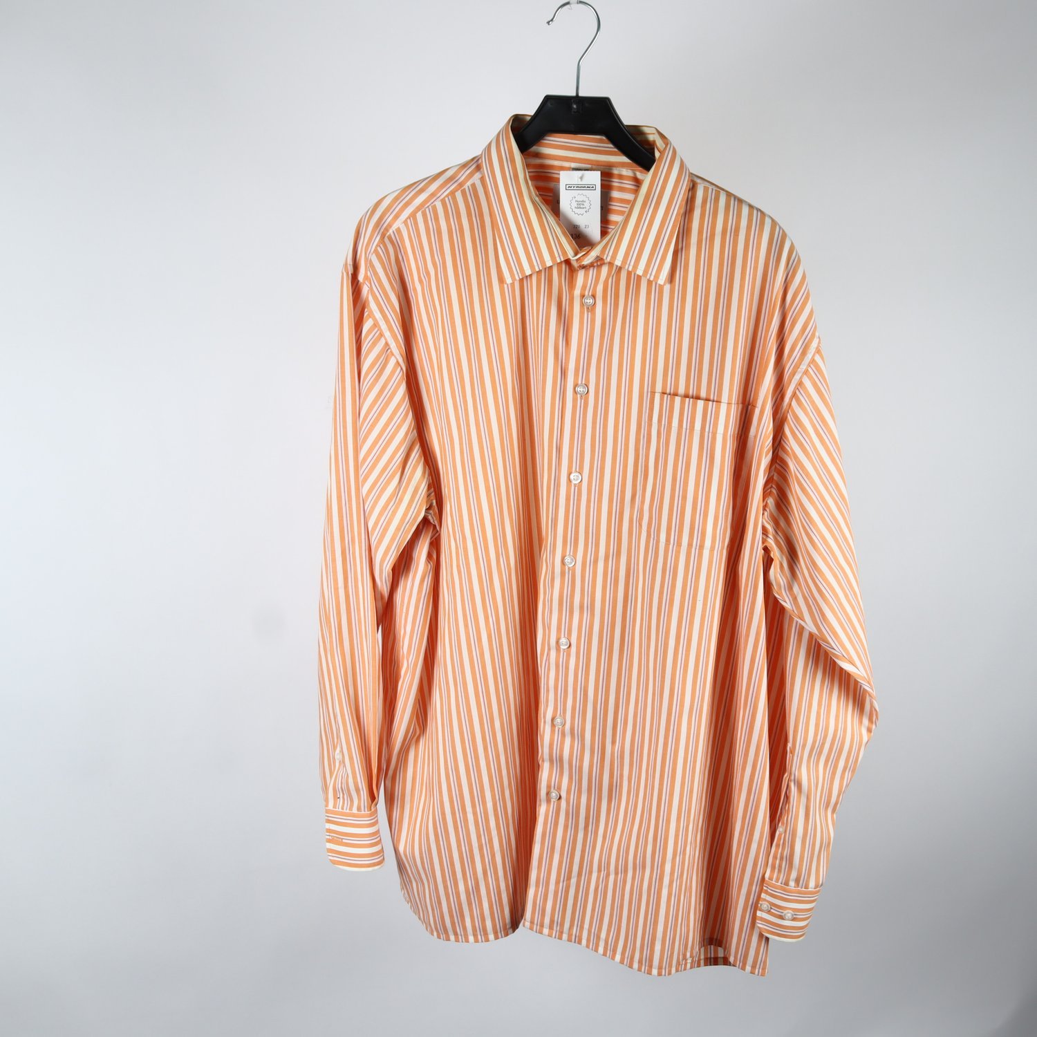 Skjorta, Umberto Rossetti, orange, vit, randig, stl. 47/48