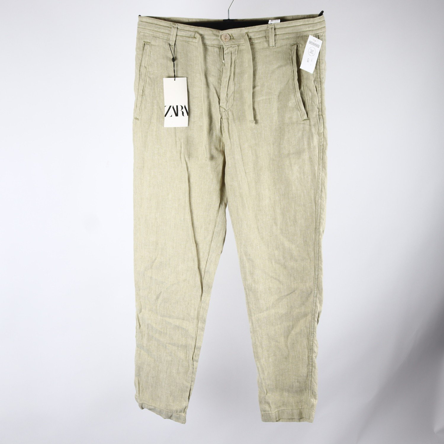 Byxor, Zara, grön, lin, stl. 38