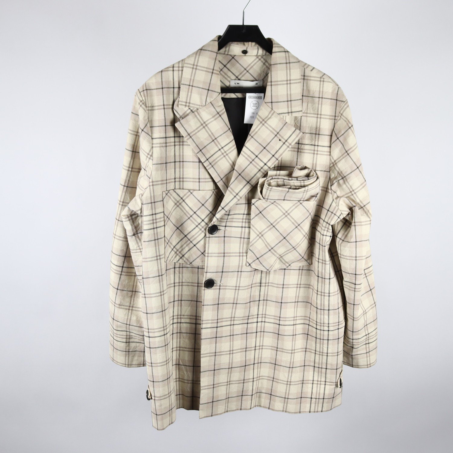 Jacka, L`H, beige, rutig, stl. 52